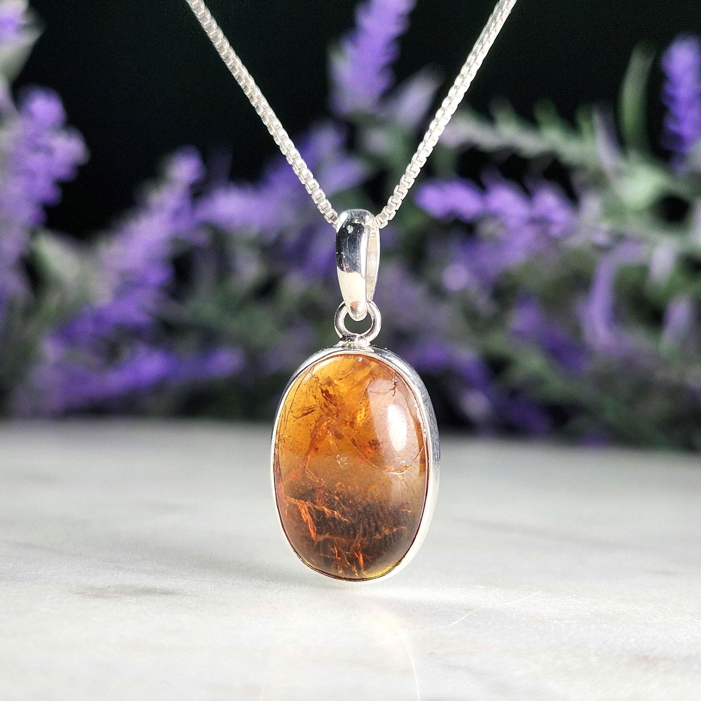 Spessartine Garnet Sterling Silver Pendant