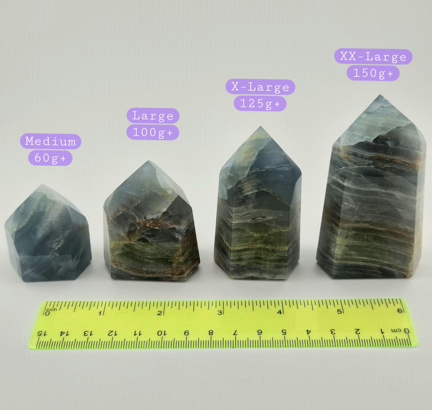 Blue Onyx Crystal Tower, Natural Brazilian Stone Carving, Onyx Crystal Carving