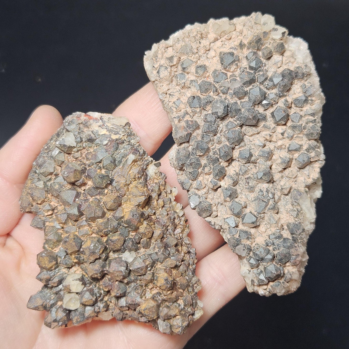 Black Hematite Quartz Cluster: Madagascar Black Quartz Crystals
