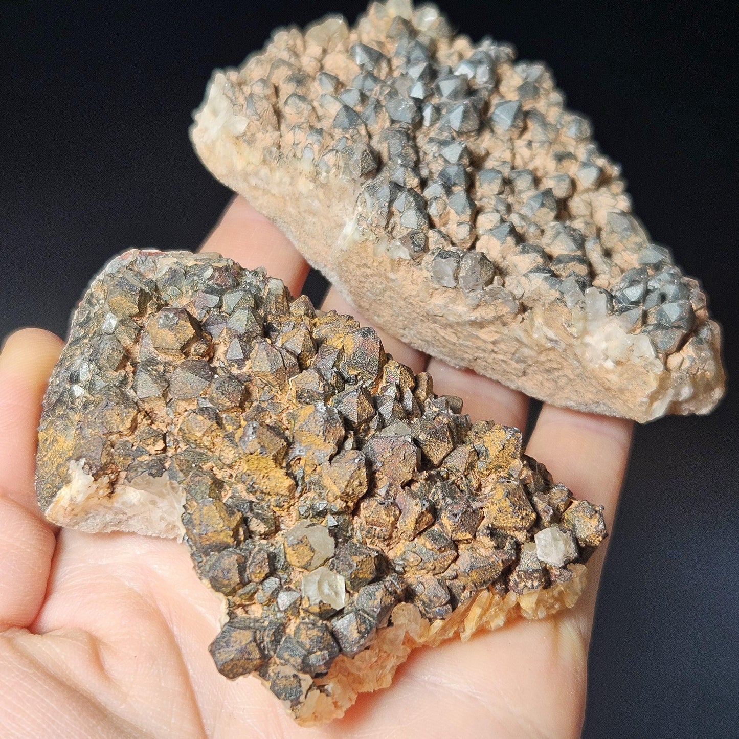 Black Hematite Quartz Cluster: Madagascar Black Quartz Crystals