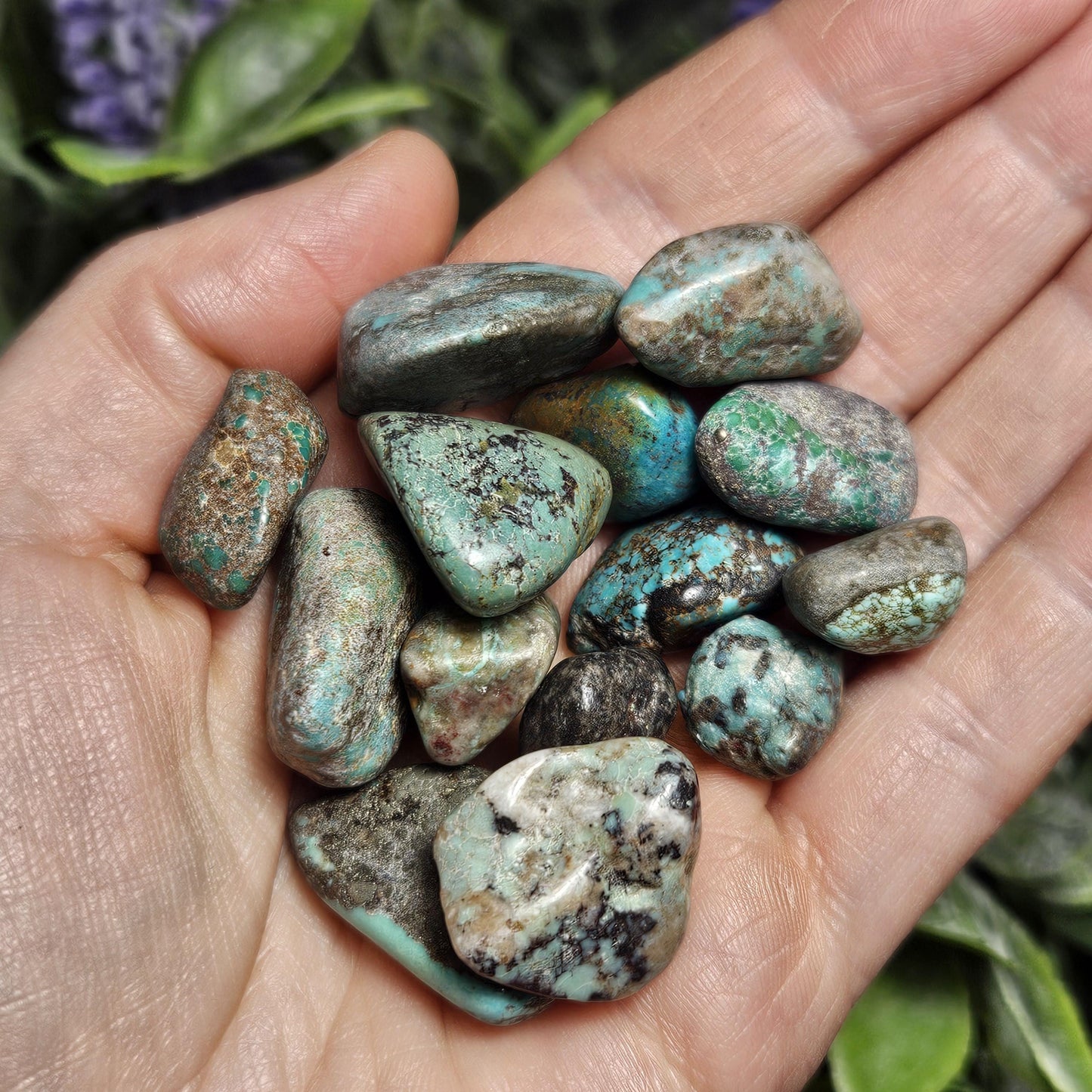 Turquoise Polished Crystal: Tumbled Natural Blue