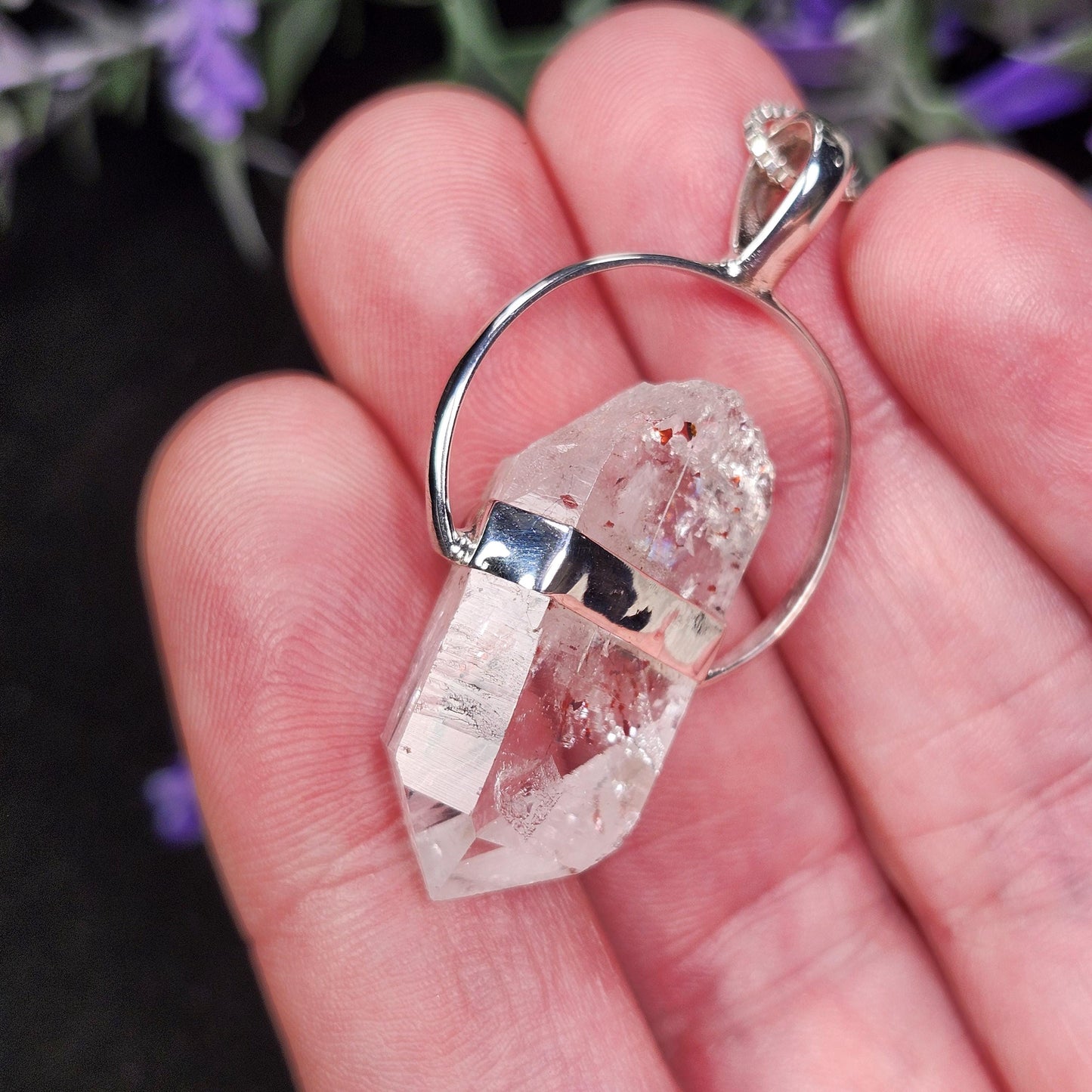Harlequin Brandberg Quartz Sterling Silver Pendant