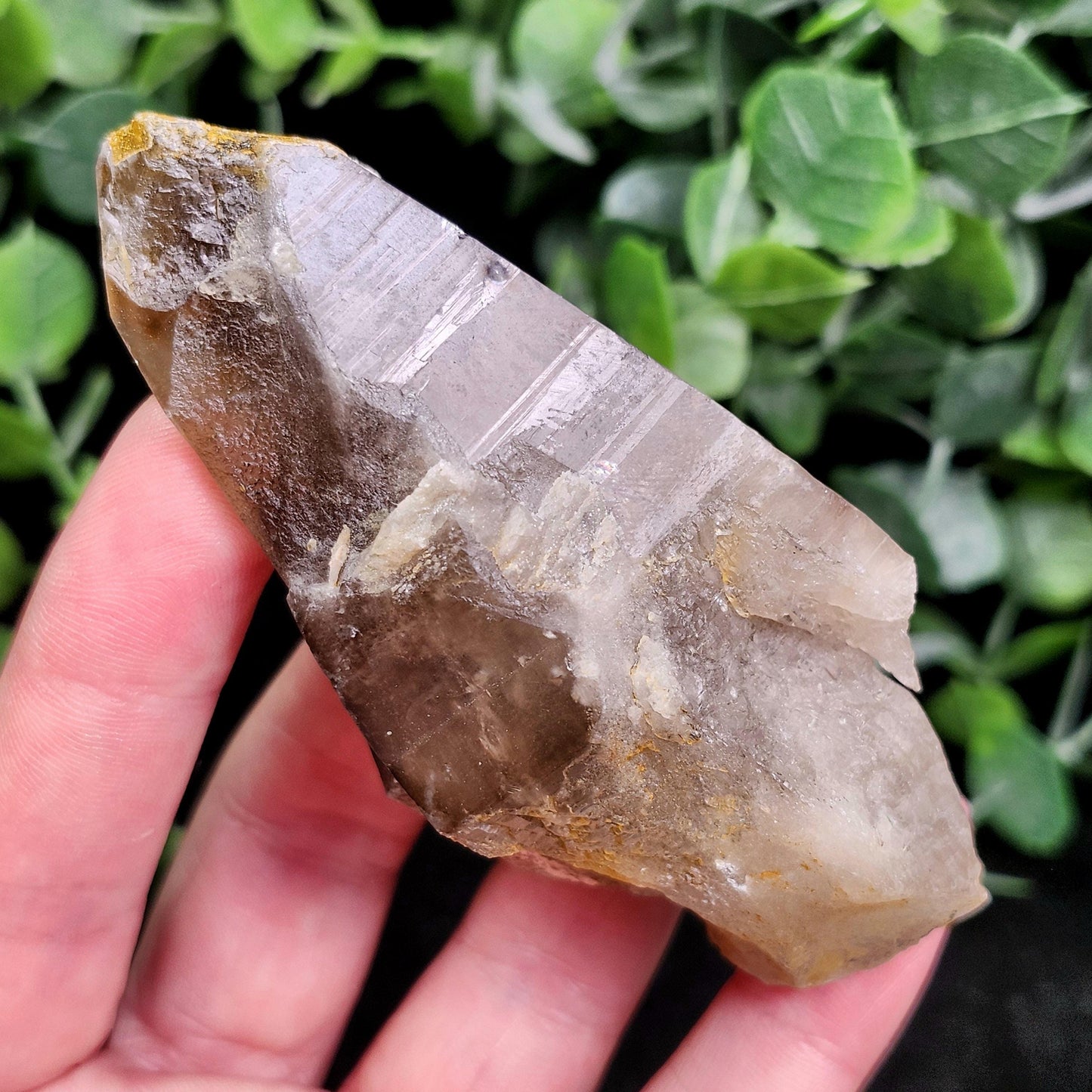 Hyalite Opal Smoky Quartz 120g