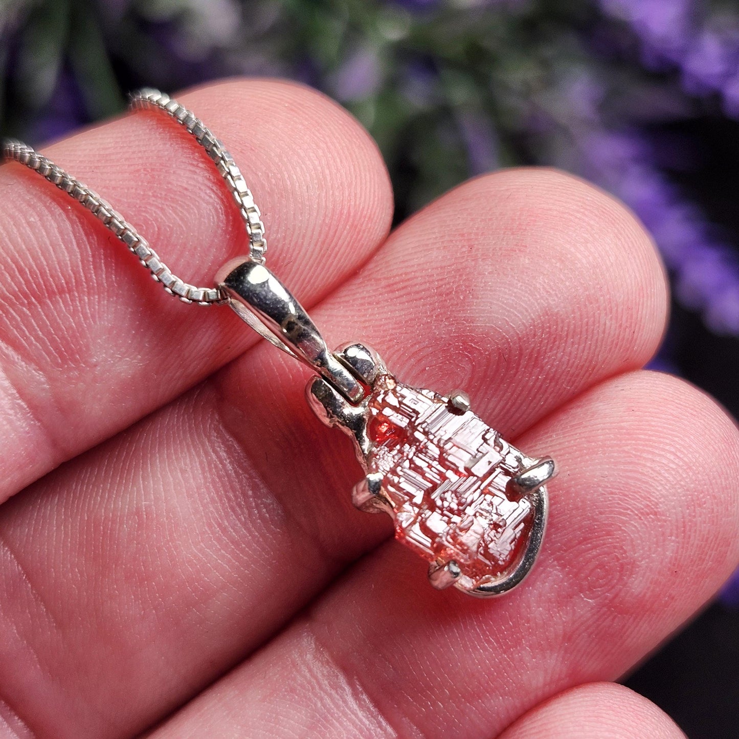 Etched Garnet Sterling Silver Pendant: Brazilian, Red Garnet Necklace