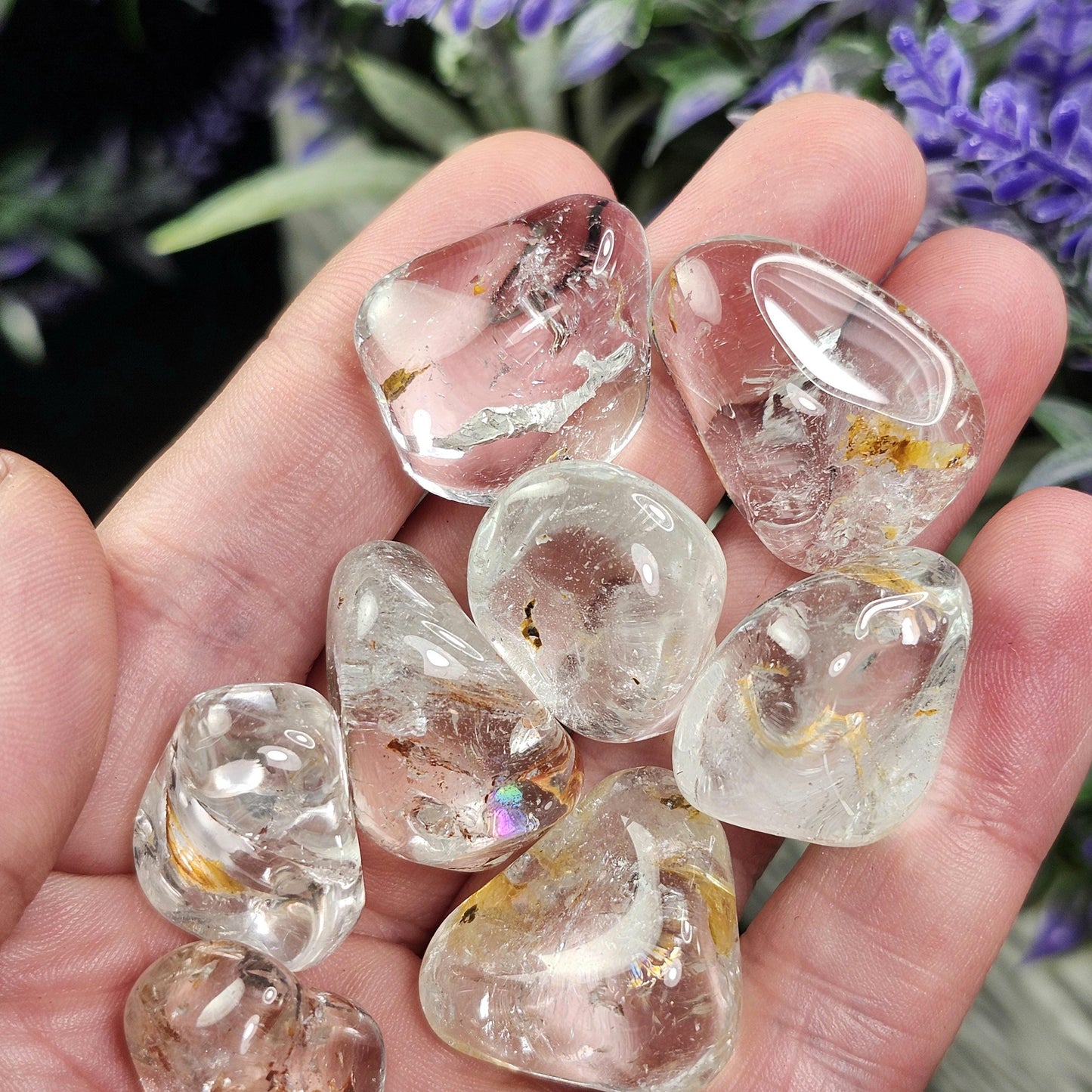 Clear Topaz & Hematoid Crystal