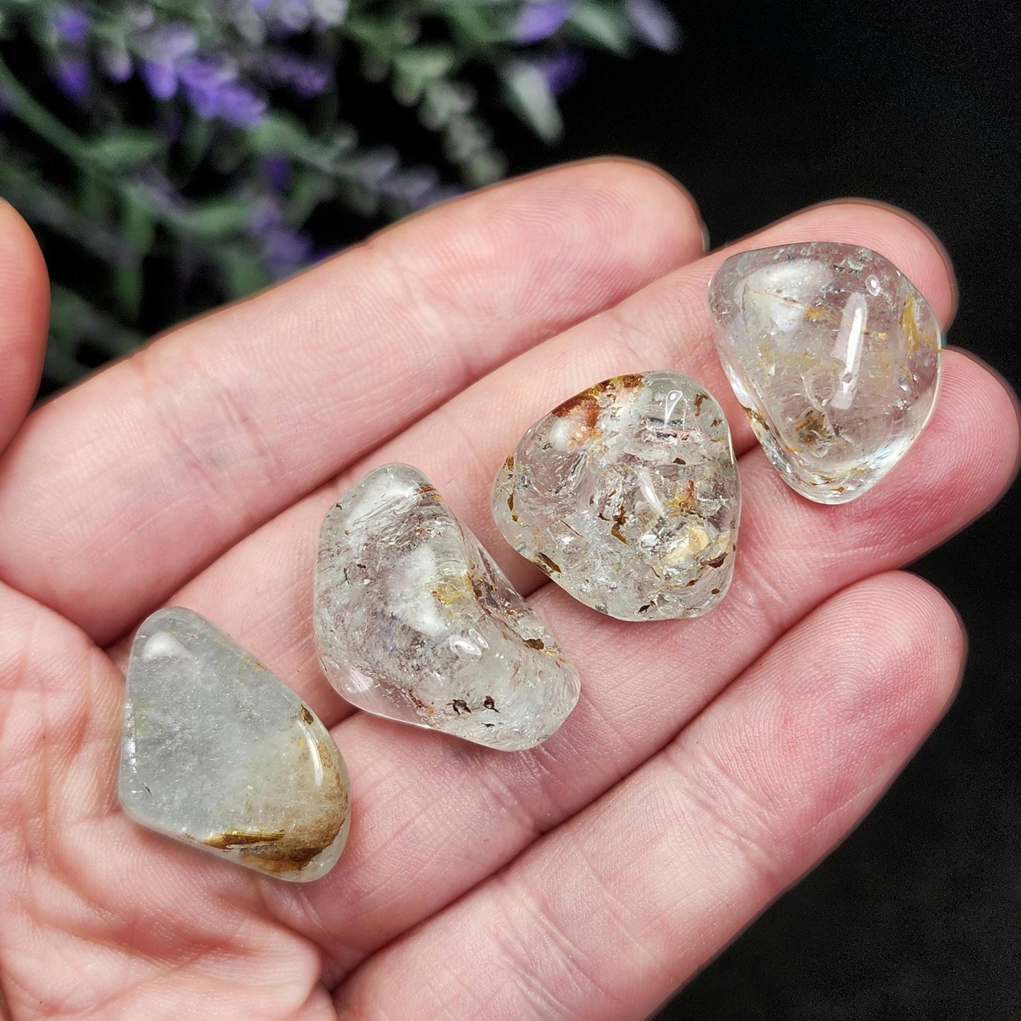 Blue Topaz & Hematoid Crystal