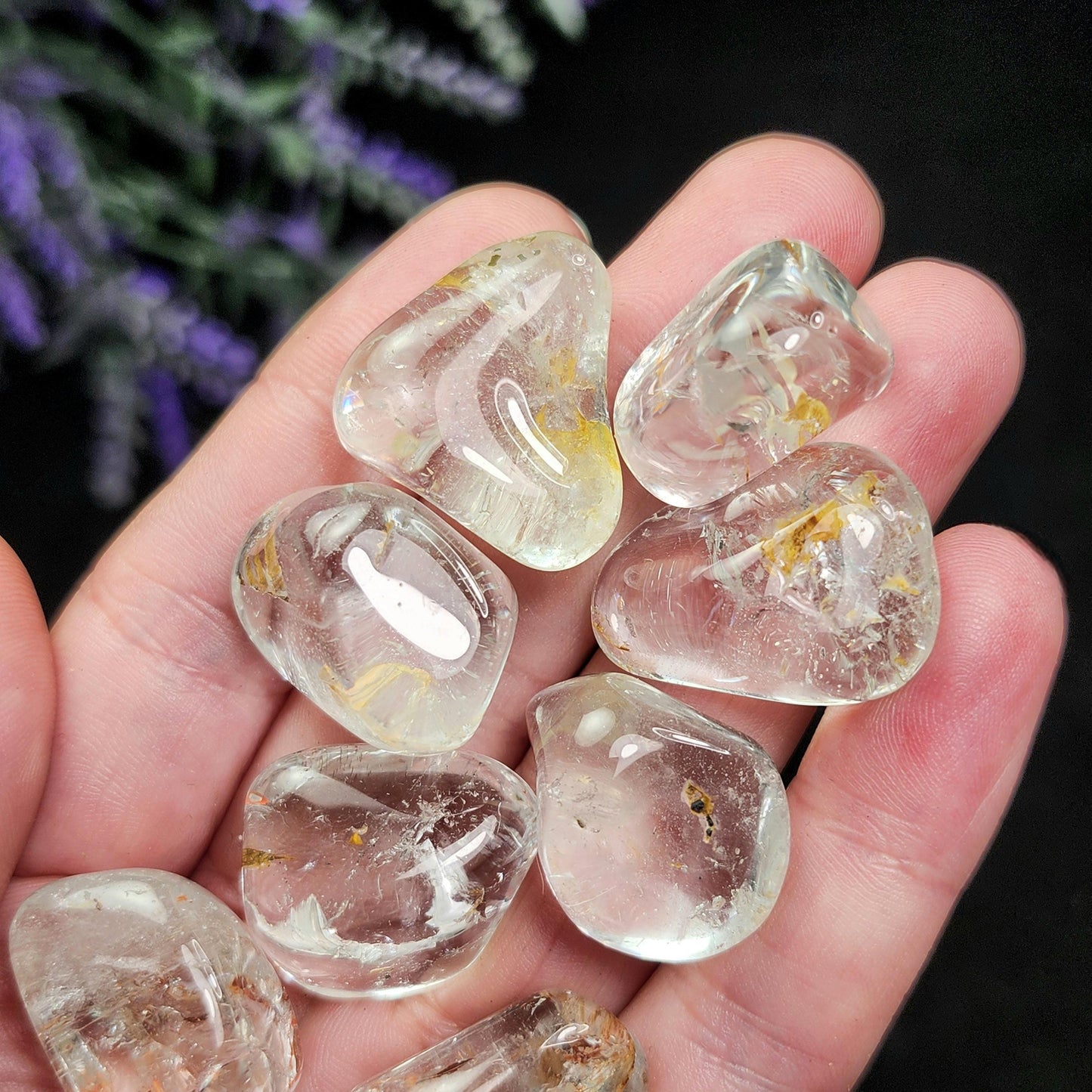Clear Topaz & Hematoid Crystal