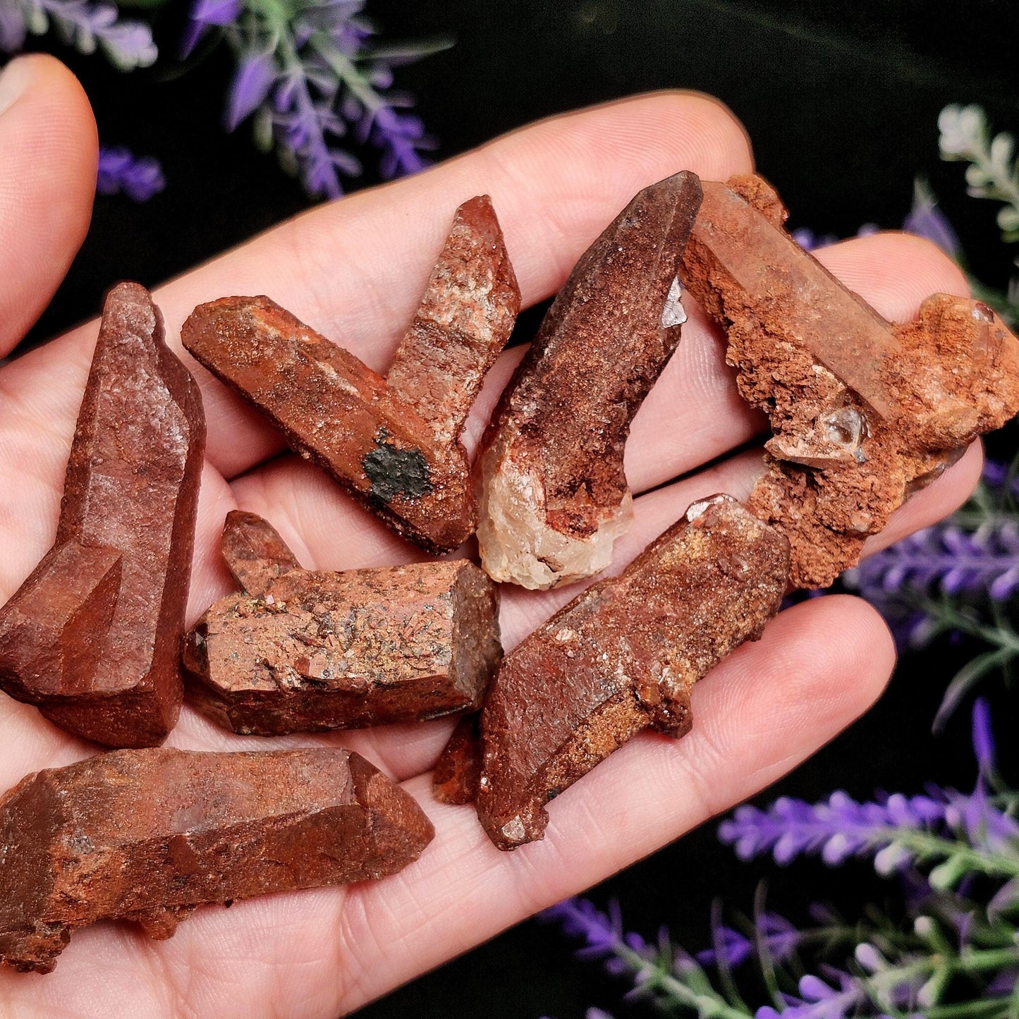 Red Hematite Quartz Crystal