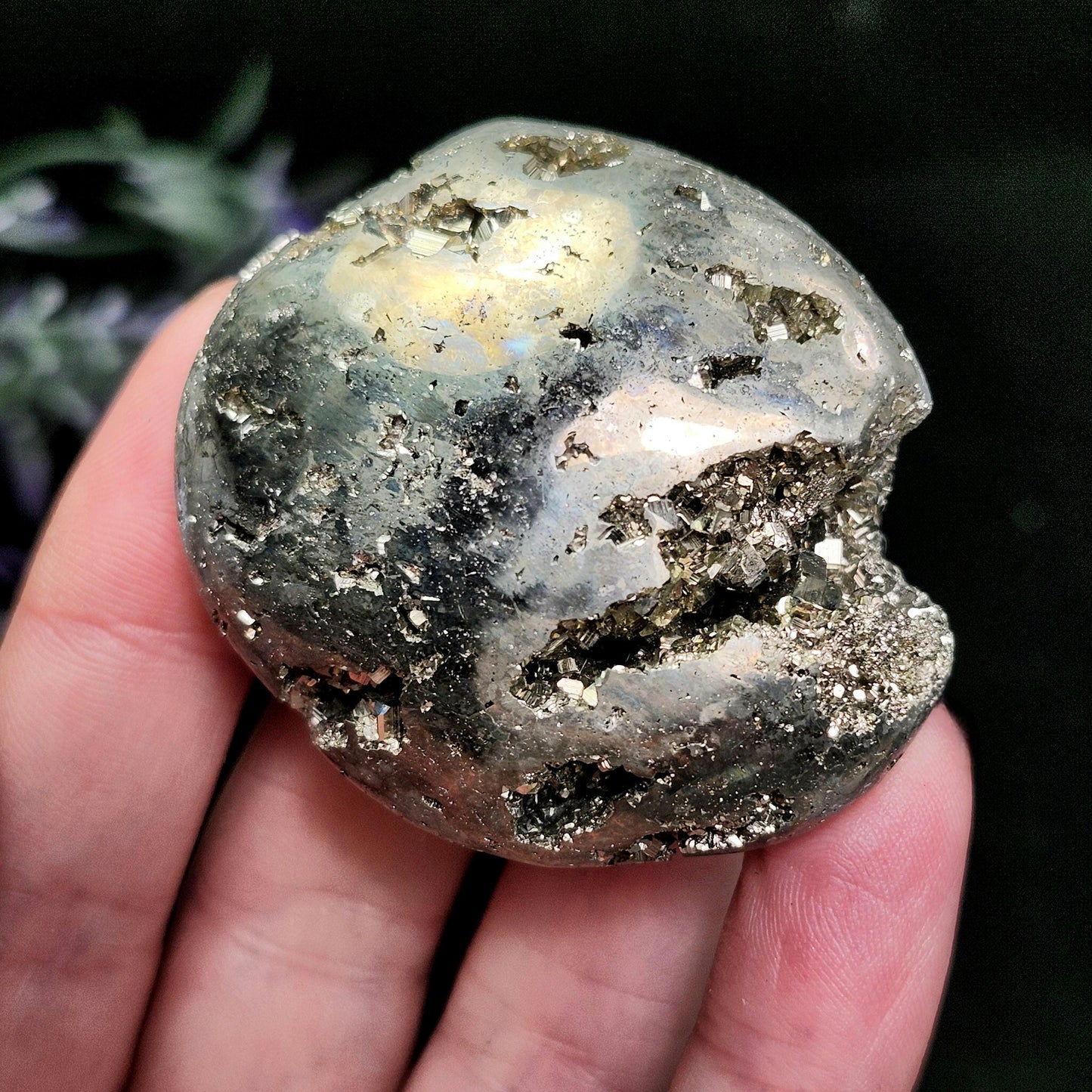 Pyrite Palm Stone