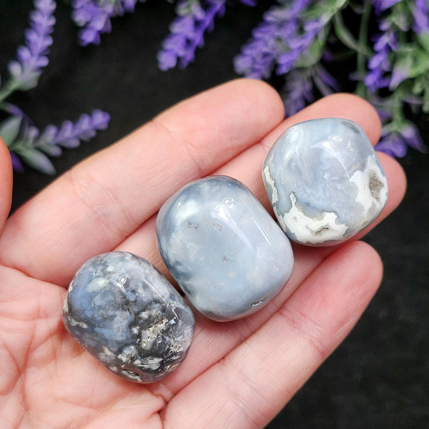 Blue Plume Agate Crystal