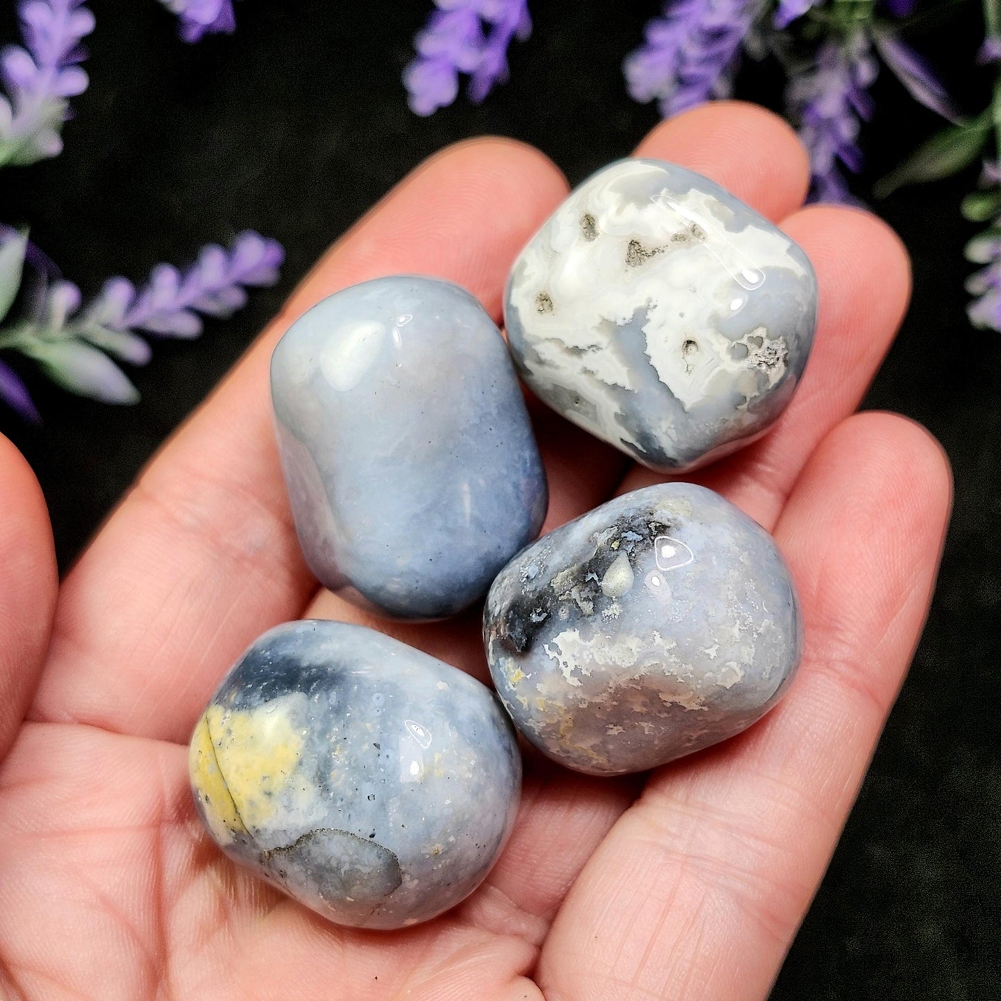 Blue Plume Agate Crystal