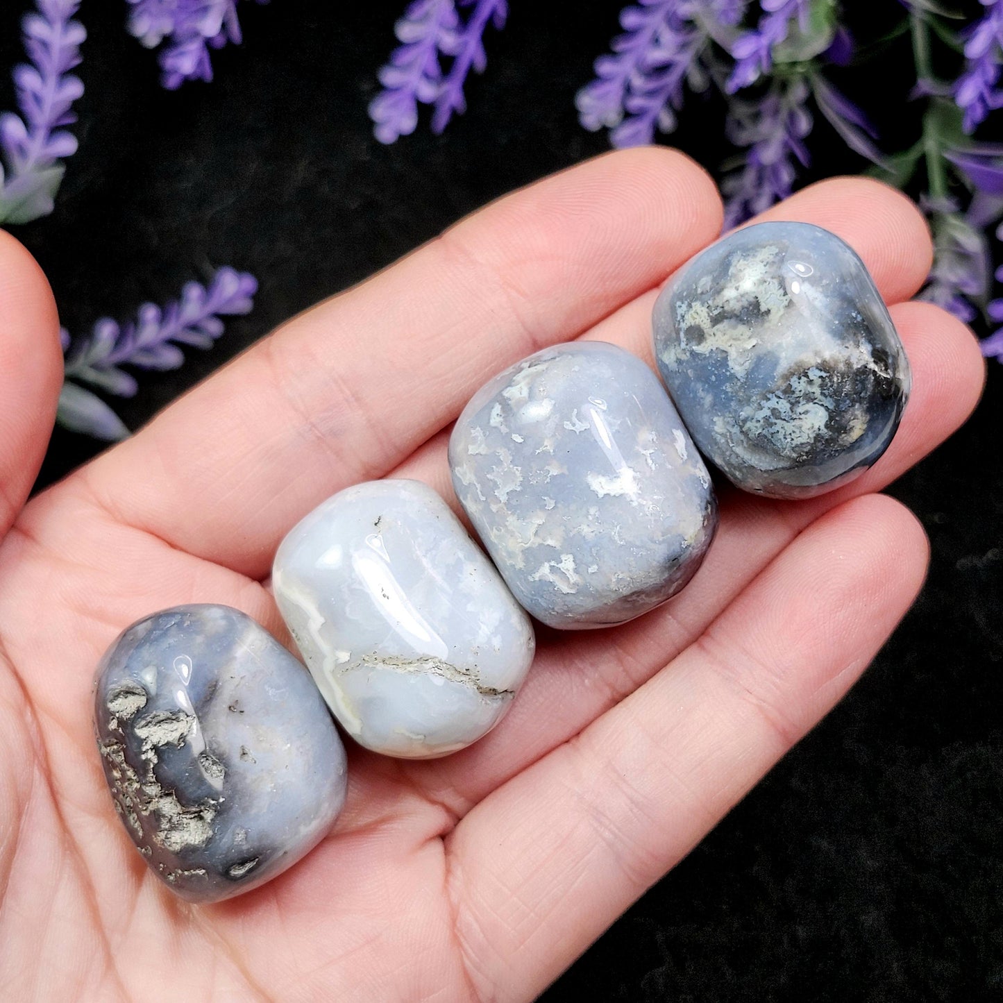 Blue Plume Agate Crystal