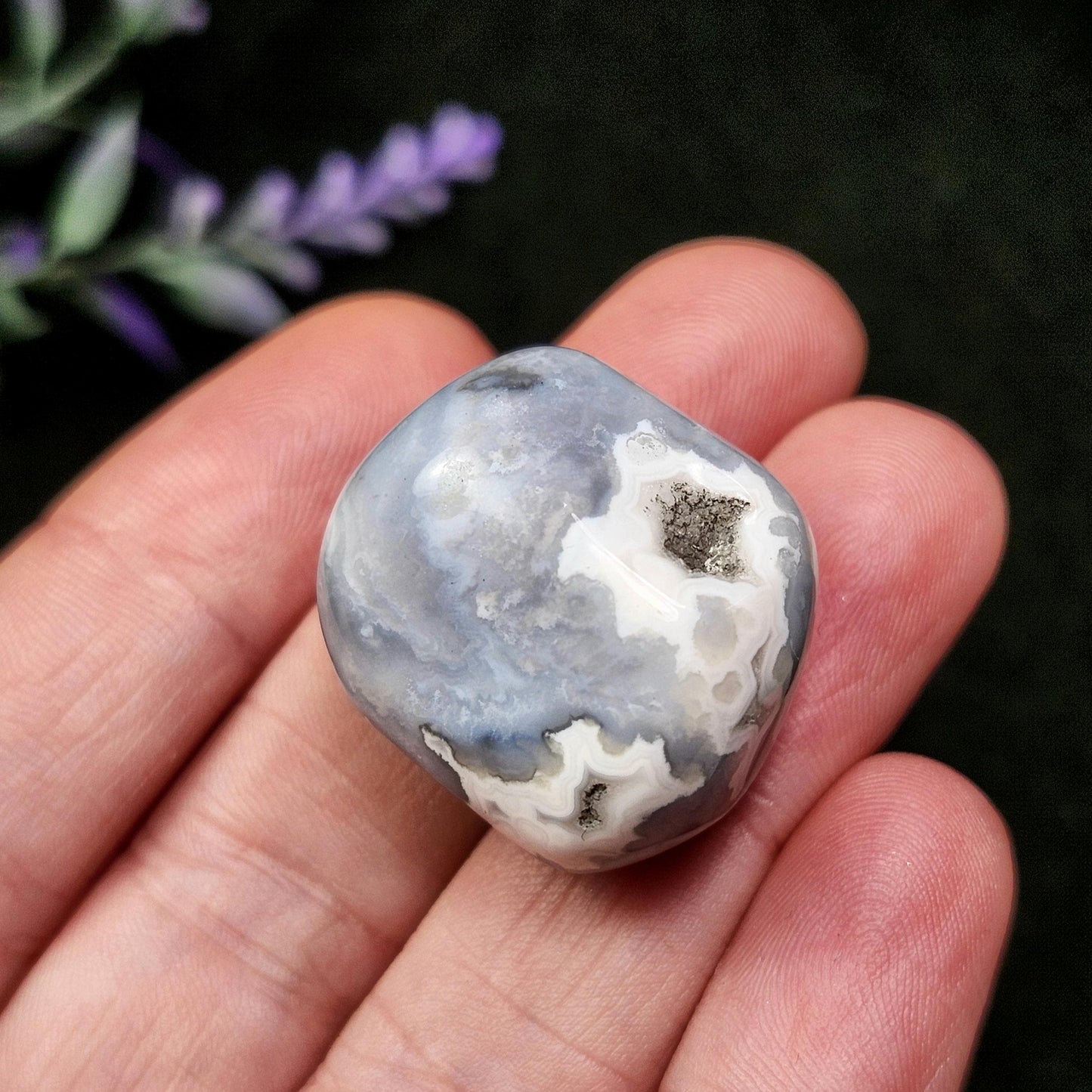 Blue Plume Agate Crystal
