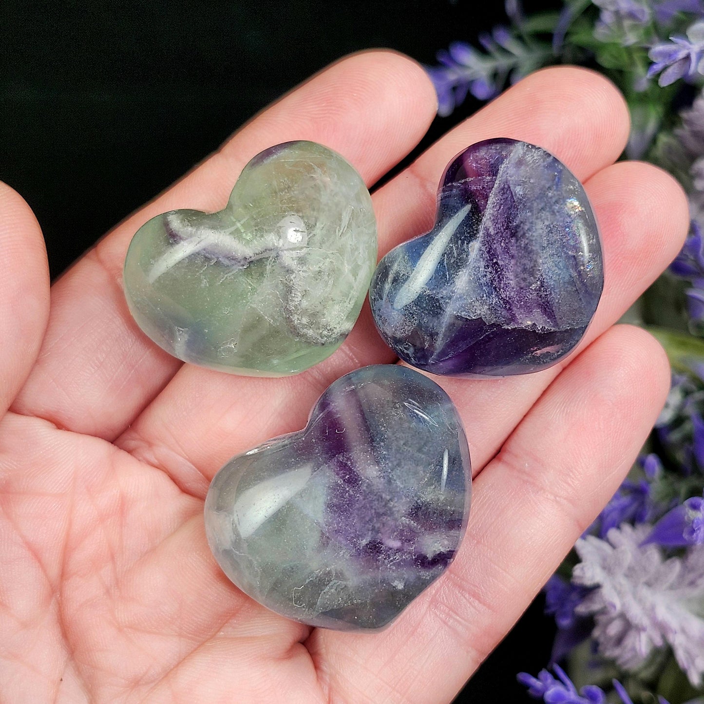 Rainbow Fluorite Heart