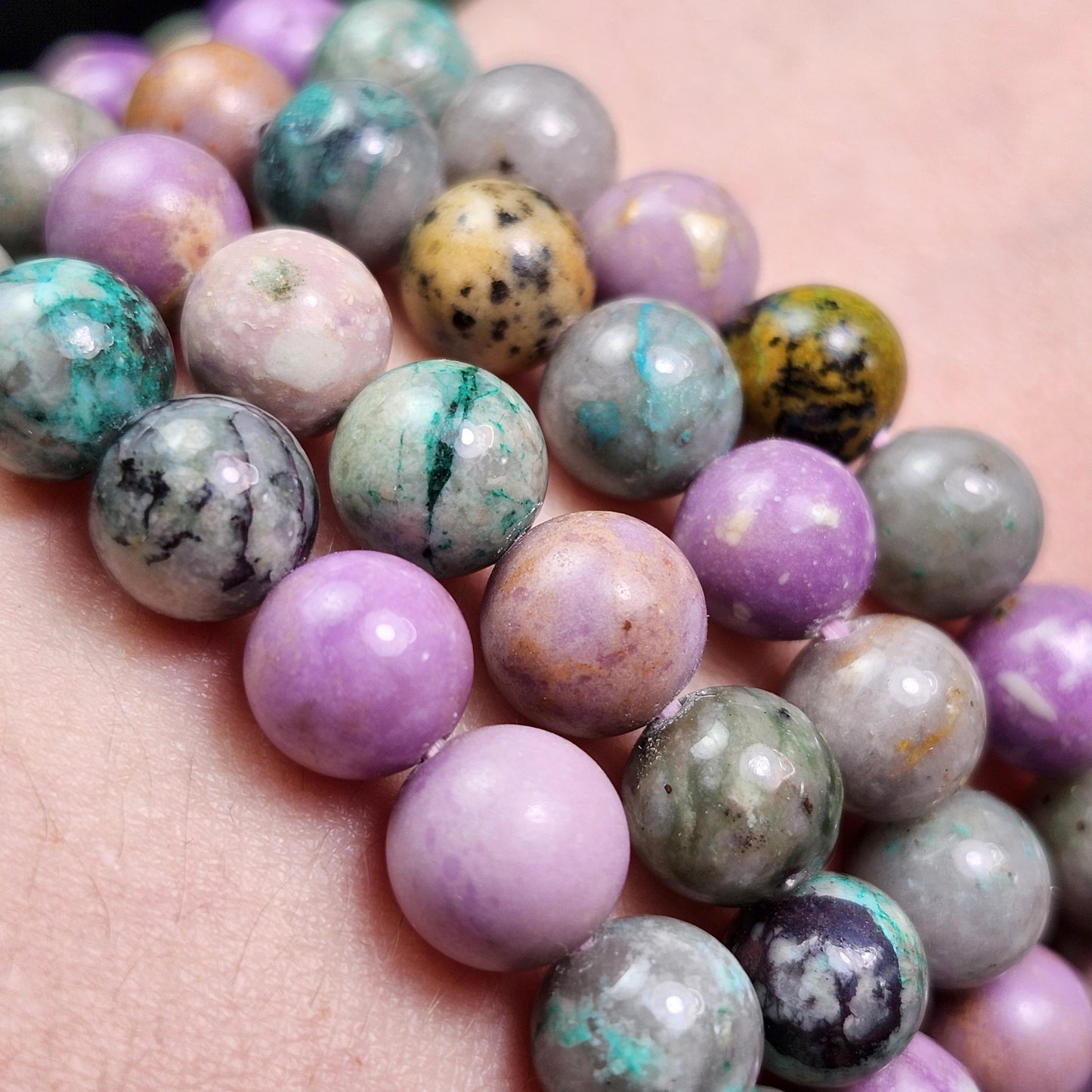 Phosphosiderite & Chrysocolla Bracelet