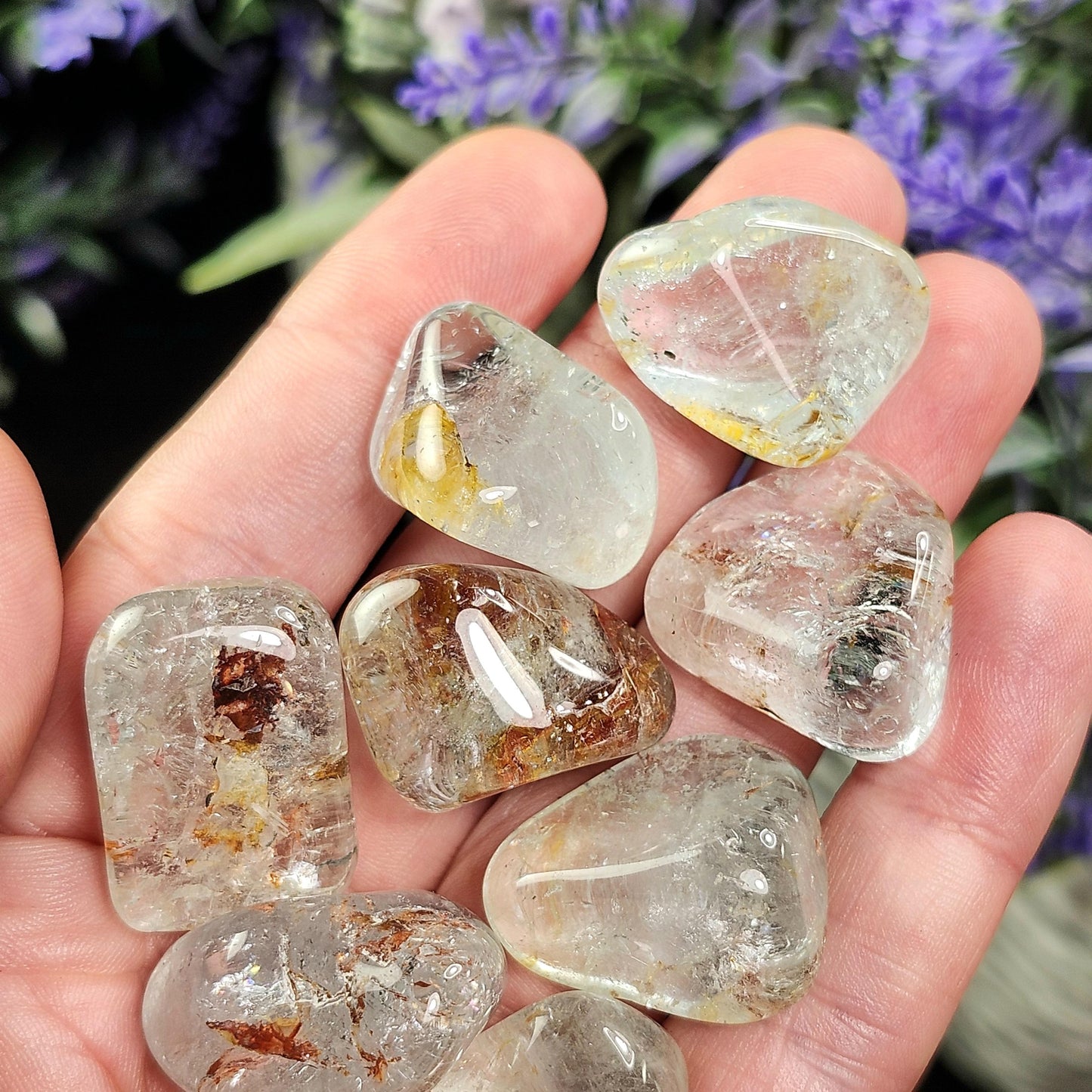 Blue Topaz & Hematoid Crystal