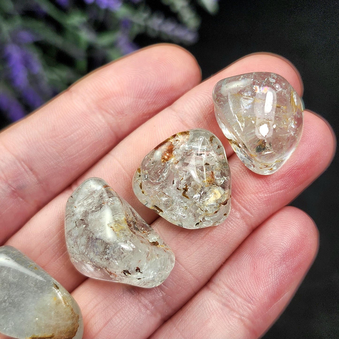 Blue Topaz & Hematoid Crystal