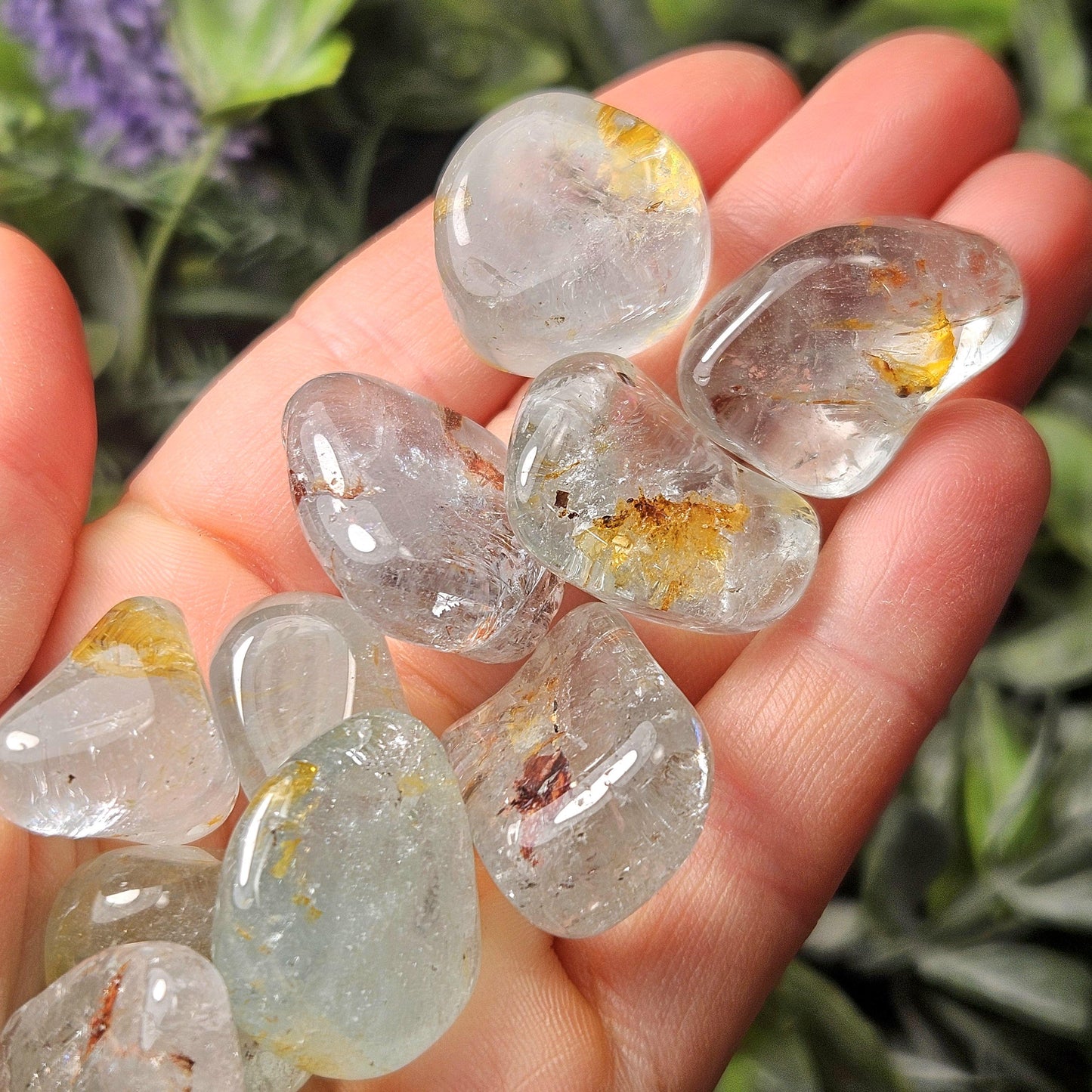 Blue Topaz & Hematoid Crystal