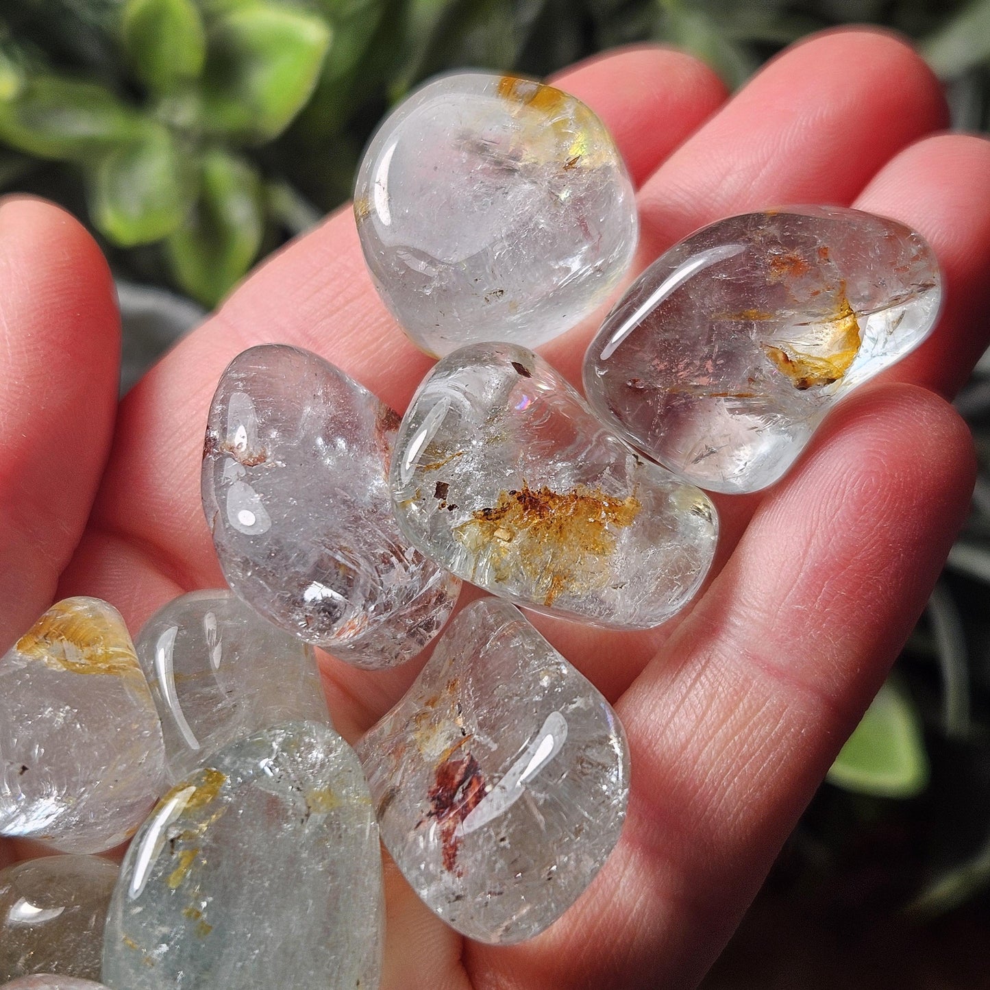 Blue Topaz & Hematoid Crystal