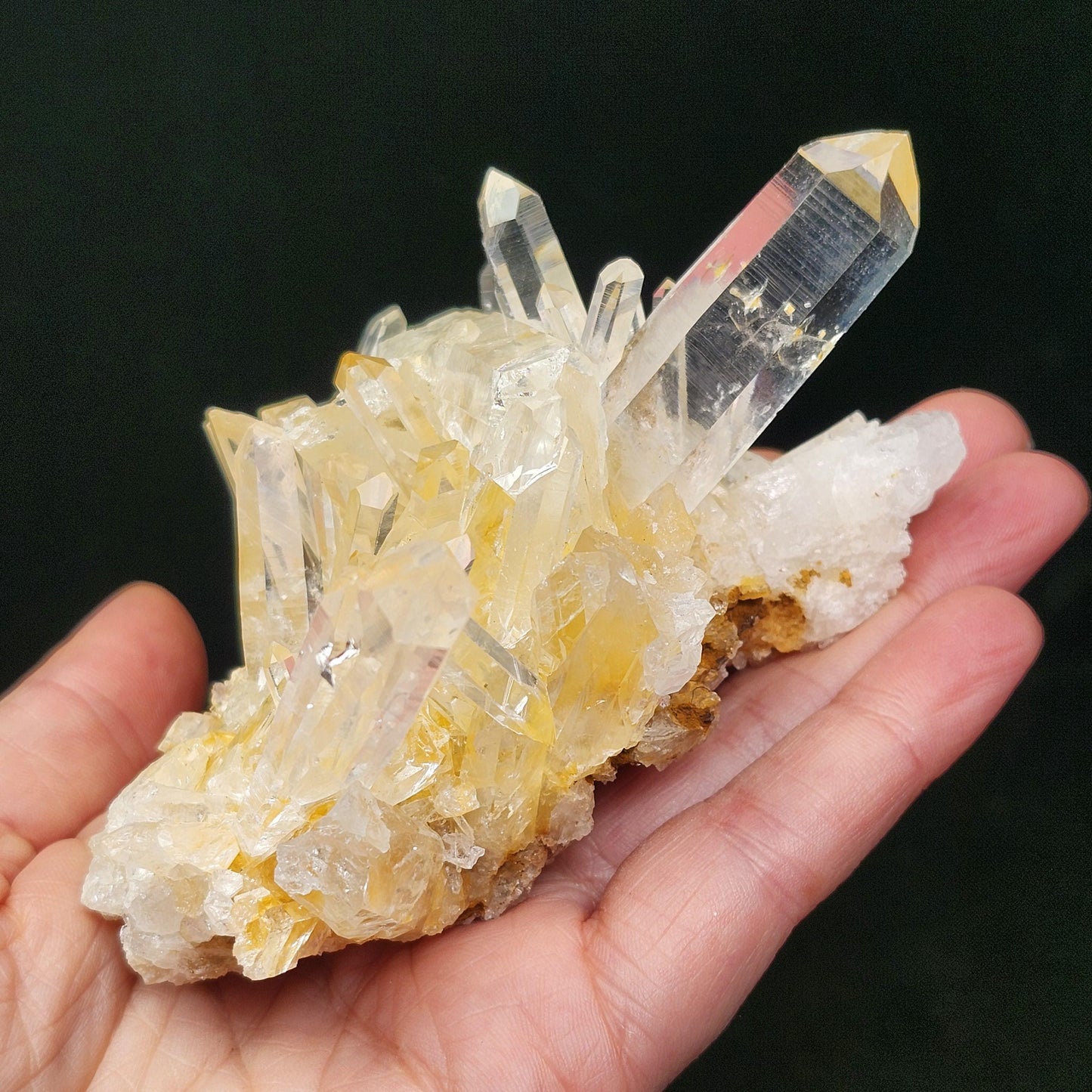 Golden Lemurian Quartz Cluster 257g