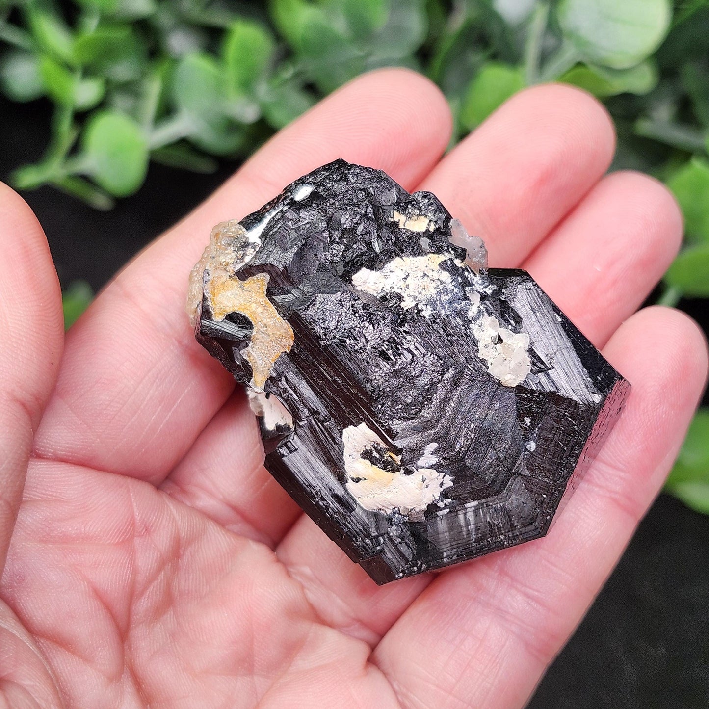 Hyalite Opal & Black Tourmaline 97g