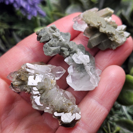 Himalayan Green Faden Chlorite Quartz: Raw Tabular Crystal with Manifestation Inclusions