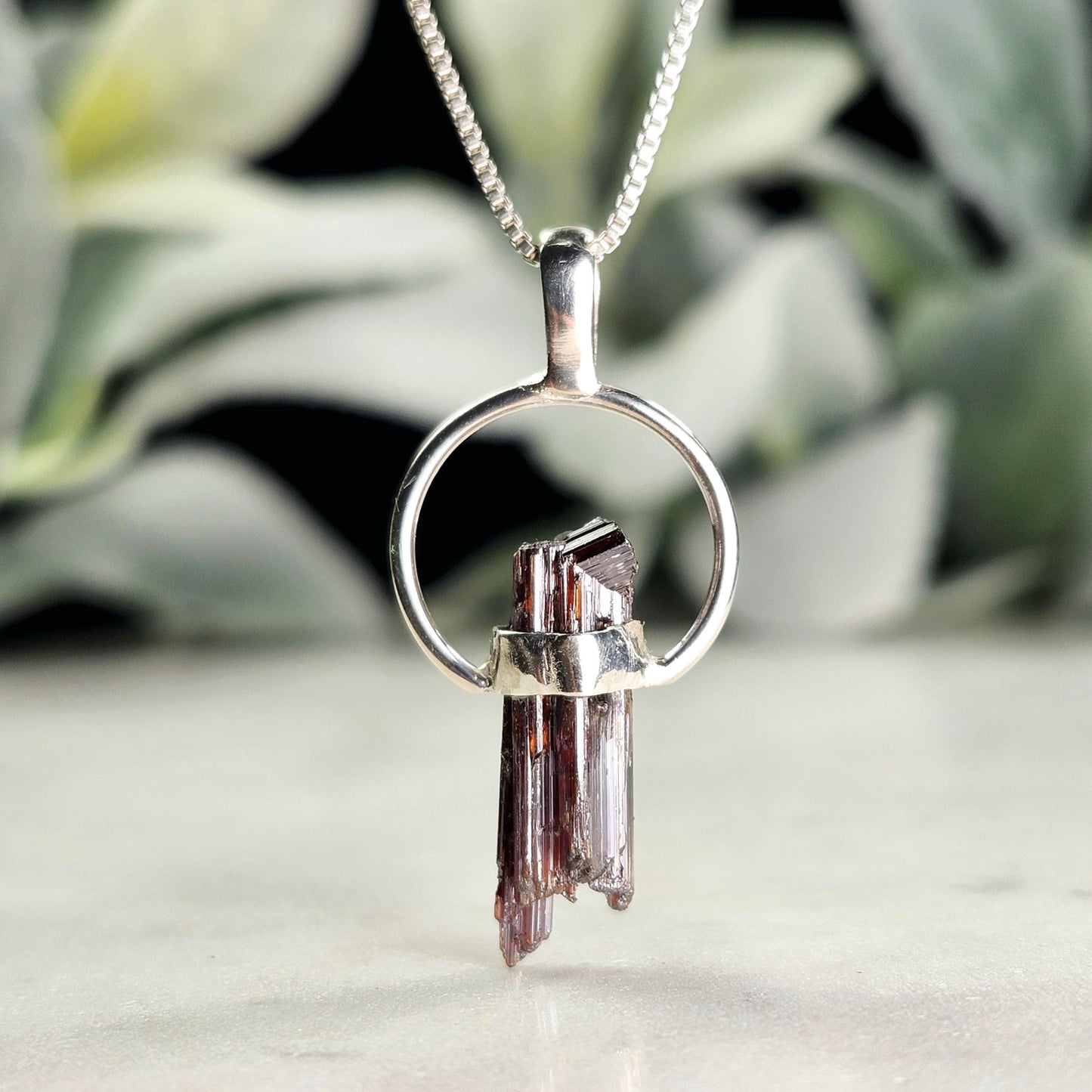 RARE Brookite Crystal Pendant, Sterling Silver