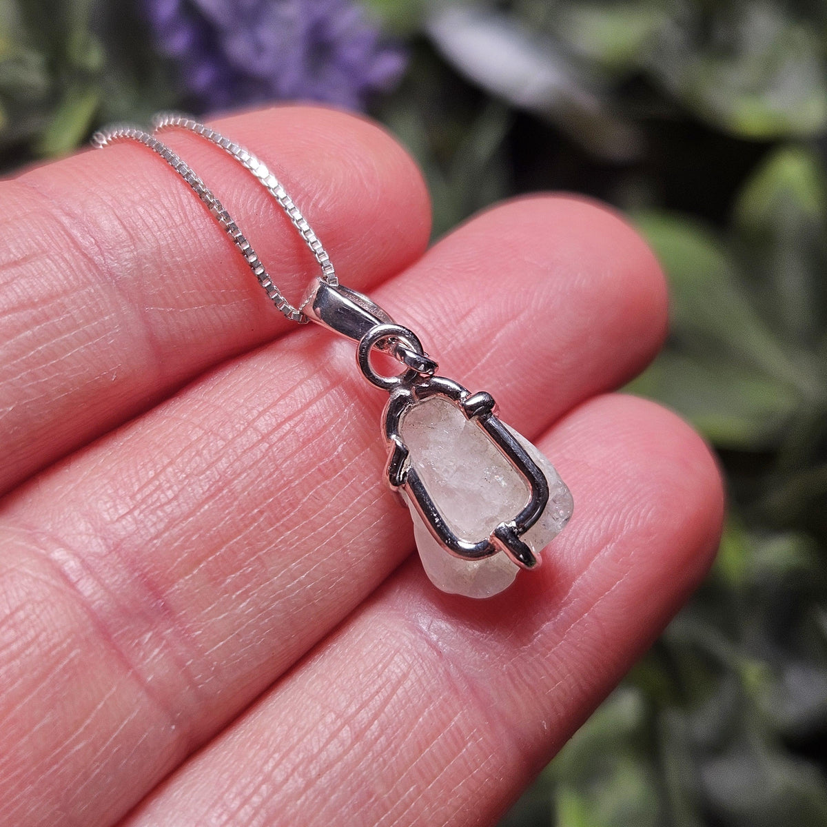 Polished Phenacite Pendant, Sterling Silver (23x9mm)