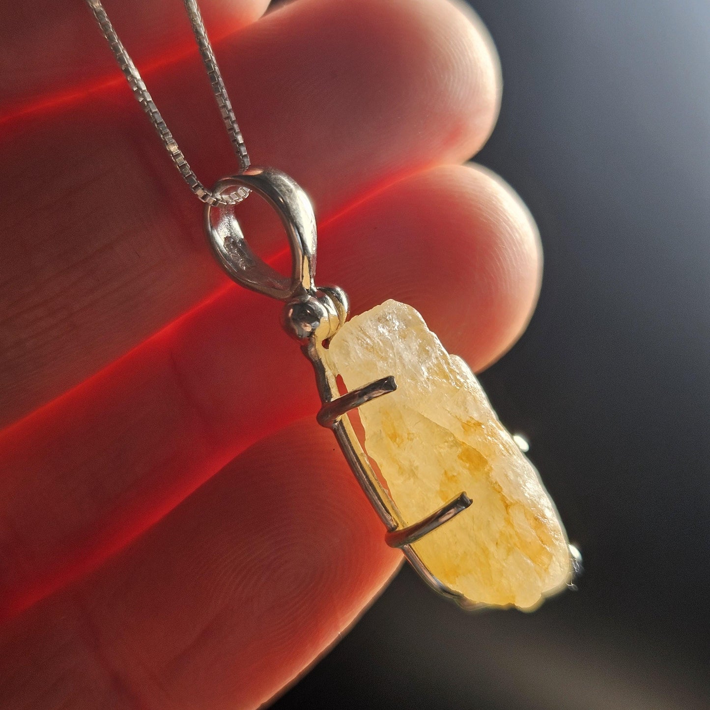Golden Phenacite Crystal Pendant, Golden Phenacite Sterling Silver Necklace