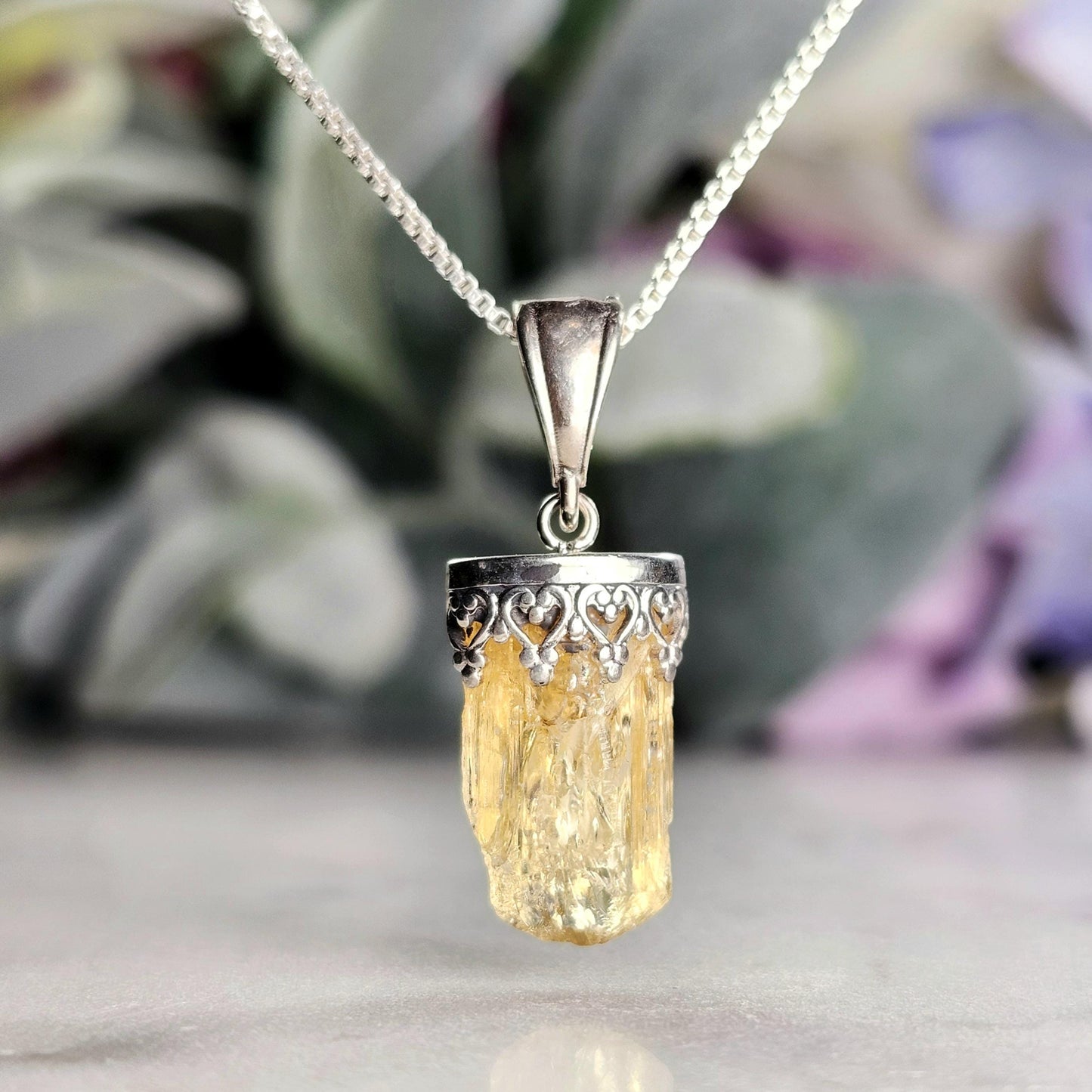 Golden Topaz Pendant, Sterling Silver Imperial Topaz Necklace