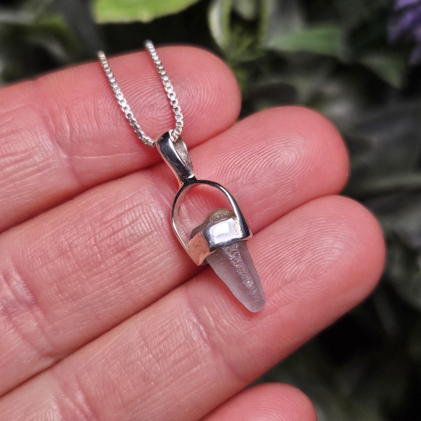 Blue Sapphire Crystal Pendant, Blue Sapphire Sterling Silver Necklace