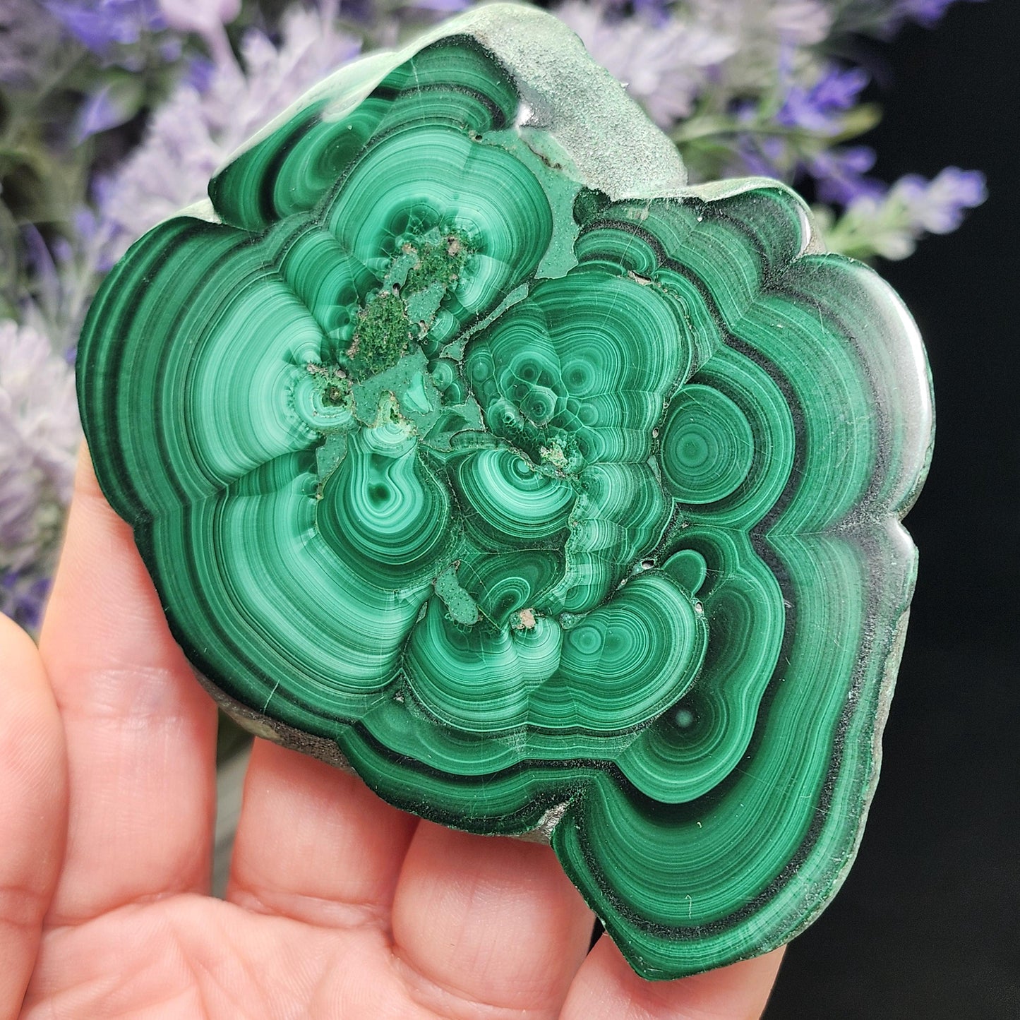 Malachite Slice 96g, Polished Crystal