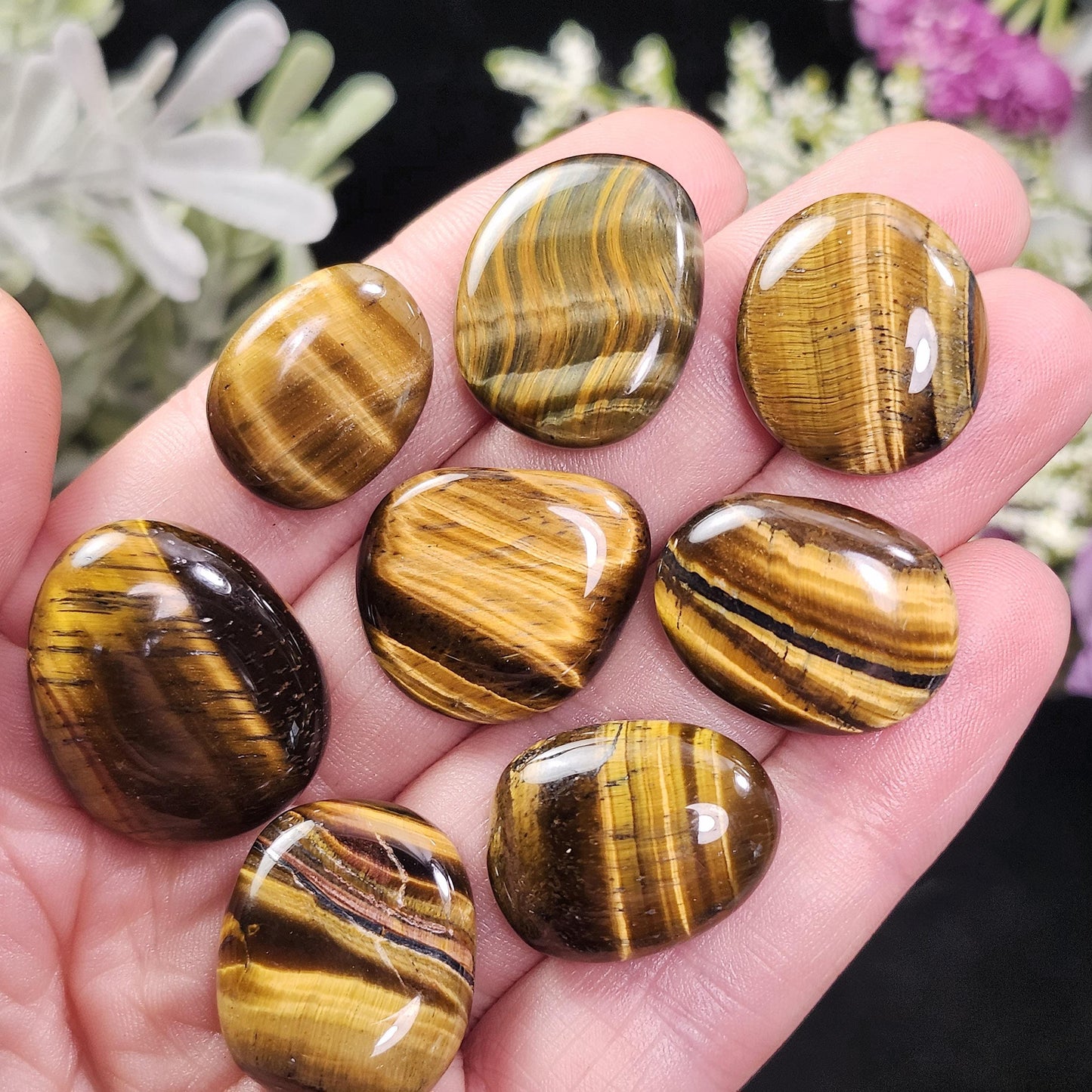 Polished Tiger's Eye Crystal, Tumbled Tigers Eye