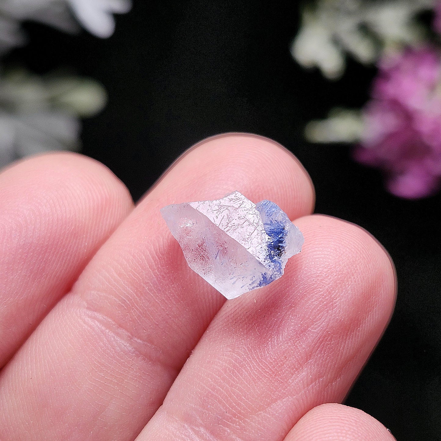 Raw Dumortierite in Quartz, Fibrous Dumortierite Specimen