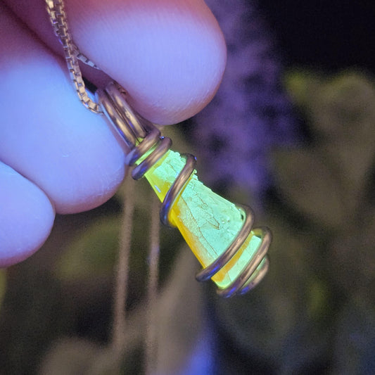 Orange Zincite Pendant, UV Reactive