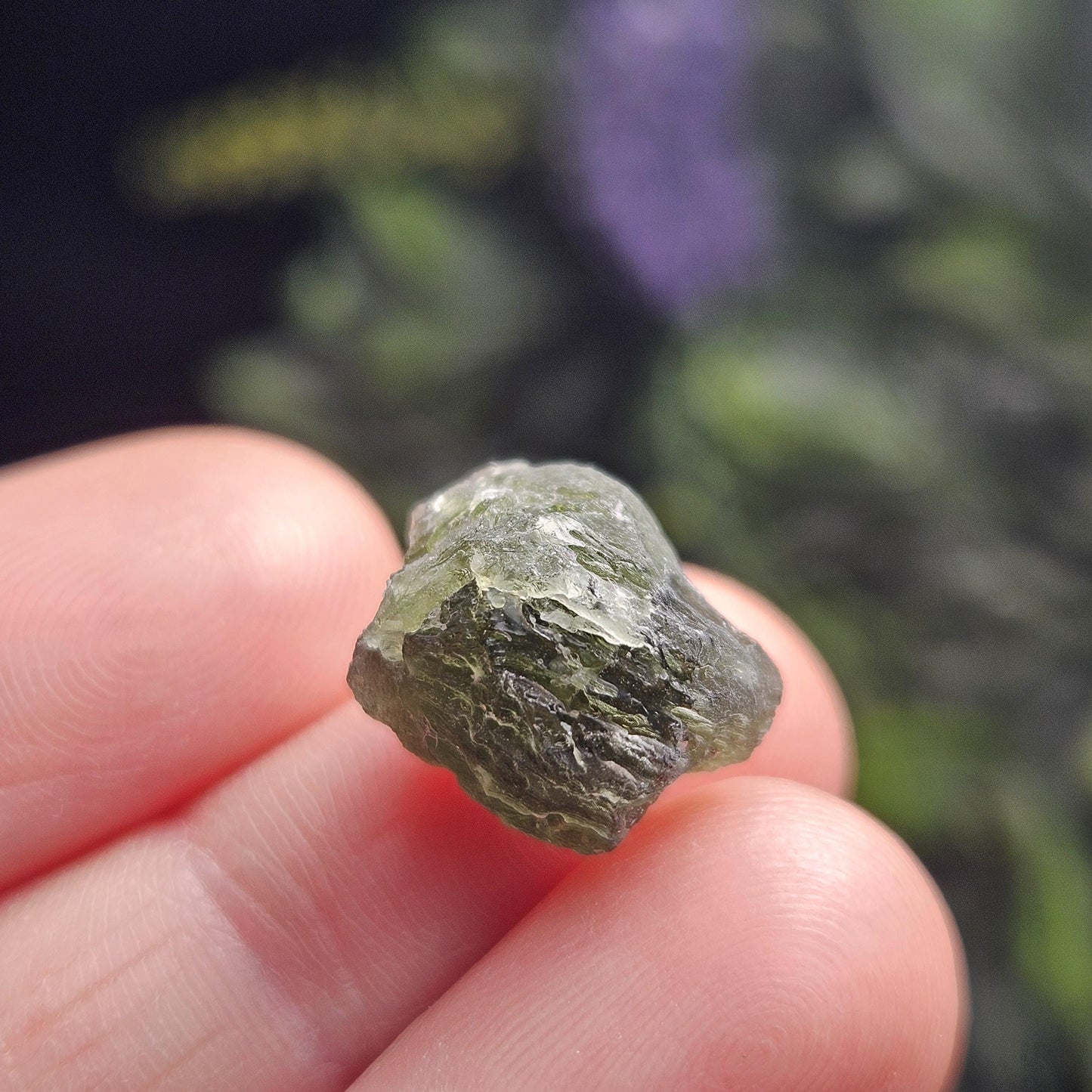 Genuine Moldavite Specimen 2g, Authentic Raw Moldavite Crystal