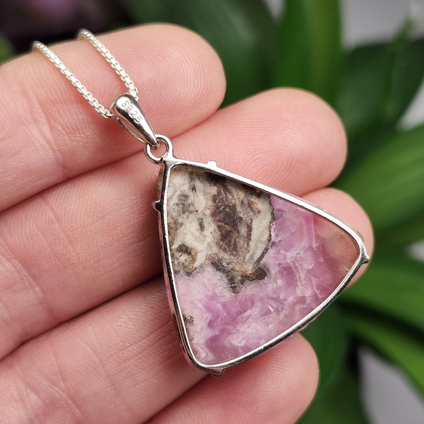 Cobalto Calcite Pendant, Sterling Silver Pink Cobalto Calcite Jewelry