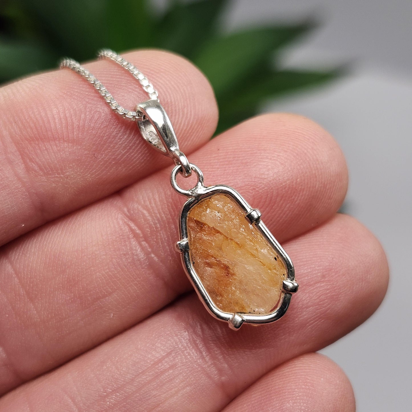 Golden Phenacite Crystal Pendant, Sterling Silver Nigerian Phenakite Necklace