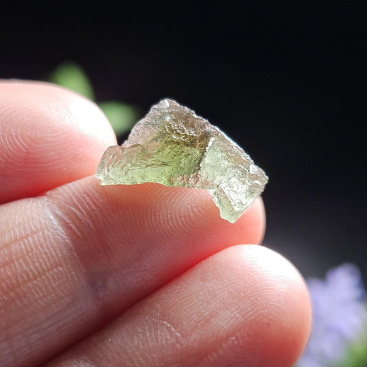 Moldavite Angel Chiming Tektite .62g, Genuine Moldavite
