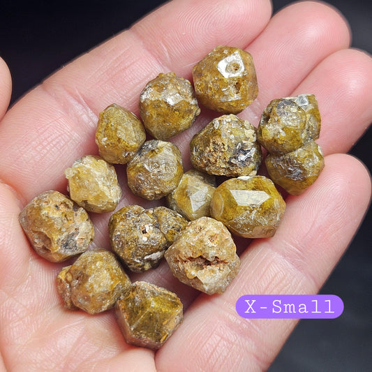 Mali Green Garnet Crystal, Raw Garnet Dodecahedron, Andradite & Grossular Specimens