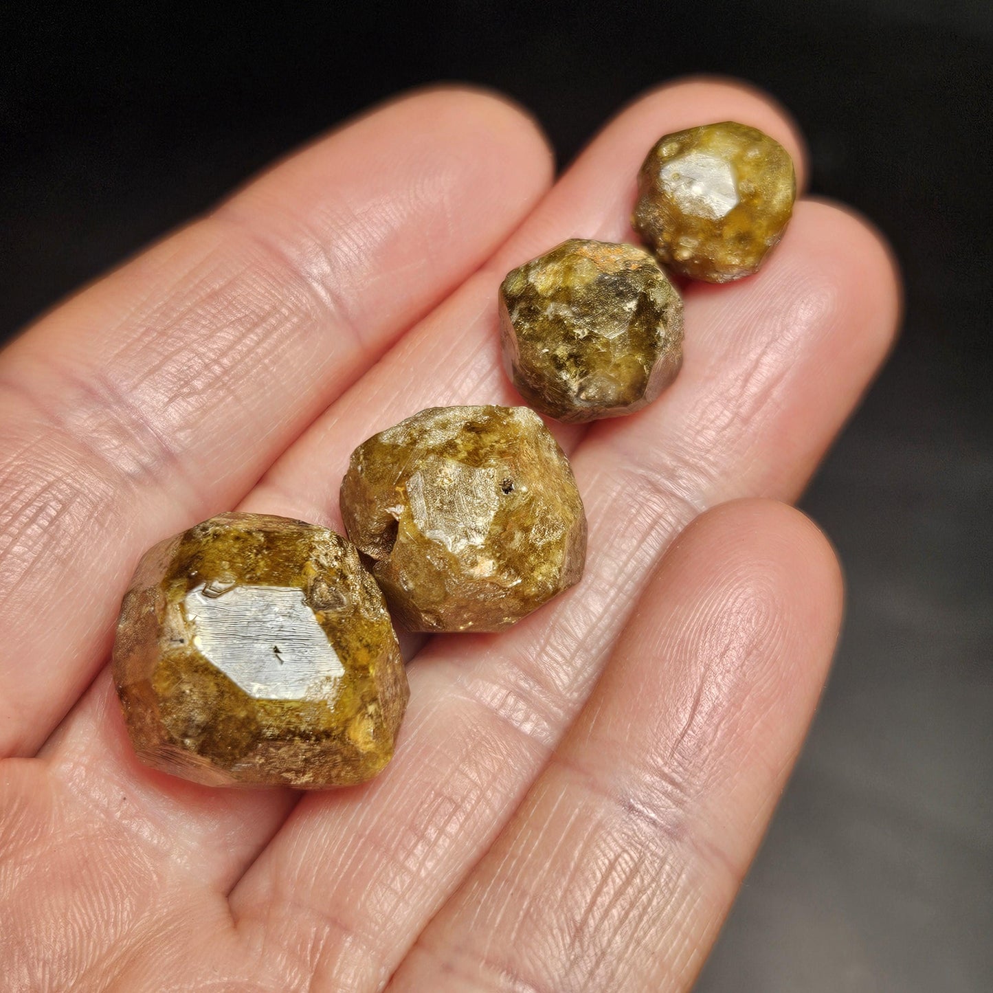 Mali Green Garnet Crystal, Raw Garnet Dodecahedron, Andradite & Grossular Specimens