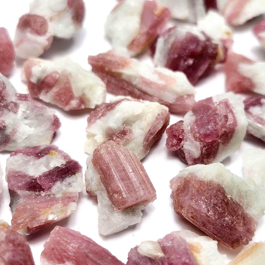 Pink Tourmaline & Quartz, Raw Crystal from Brazil