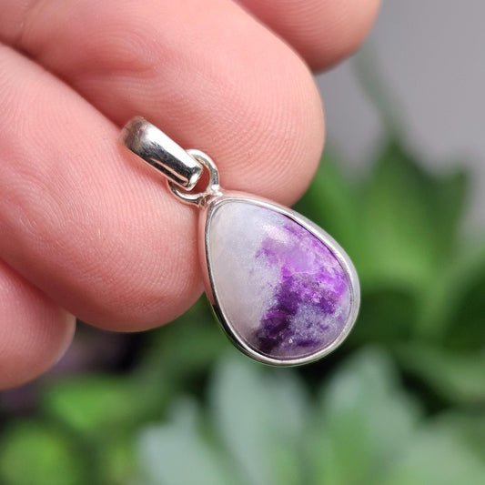 Sugilite Pendant, Sterling Silver Sugilite Necklace