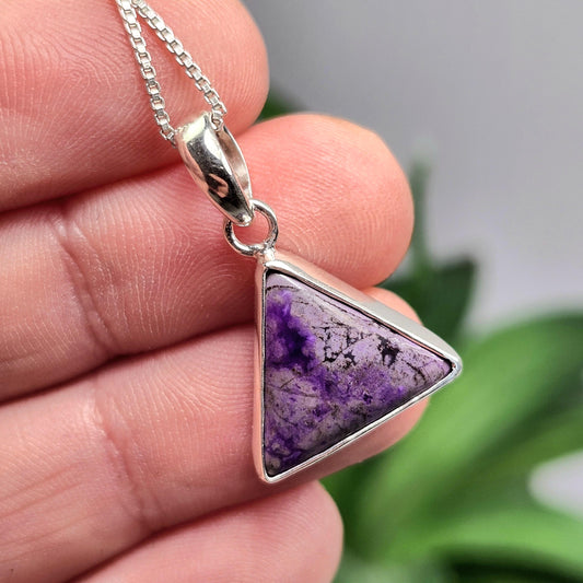 Sugilite Pendant, Sterling Silver Sugilite Necklace