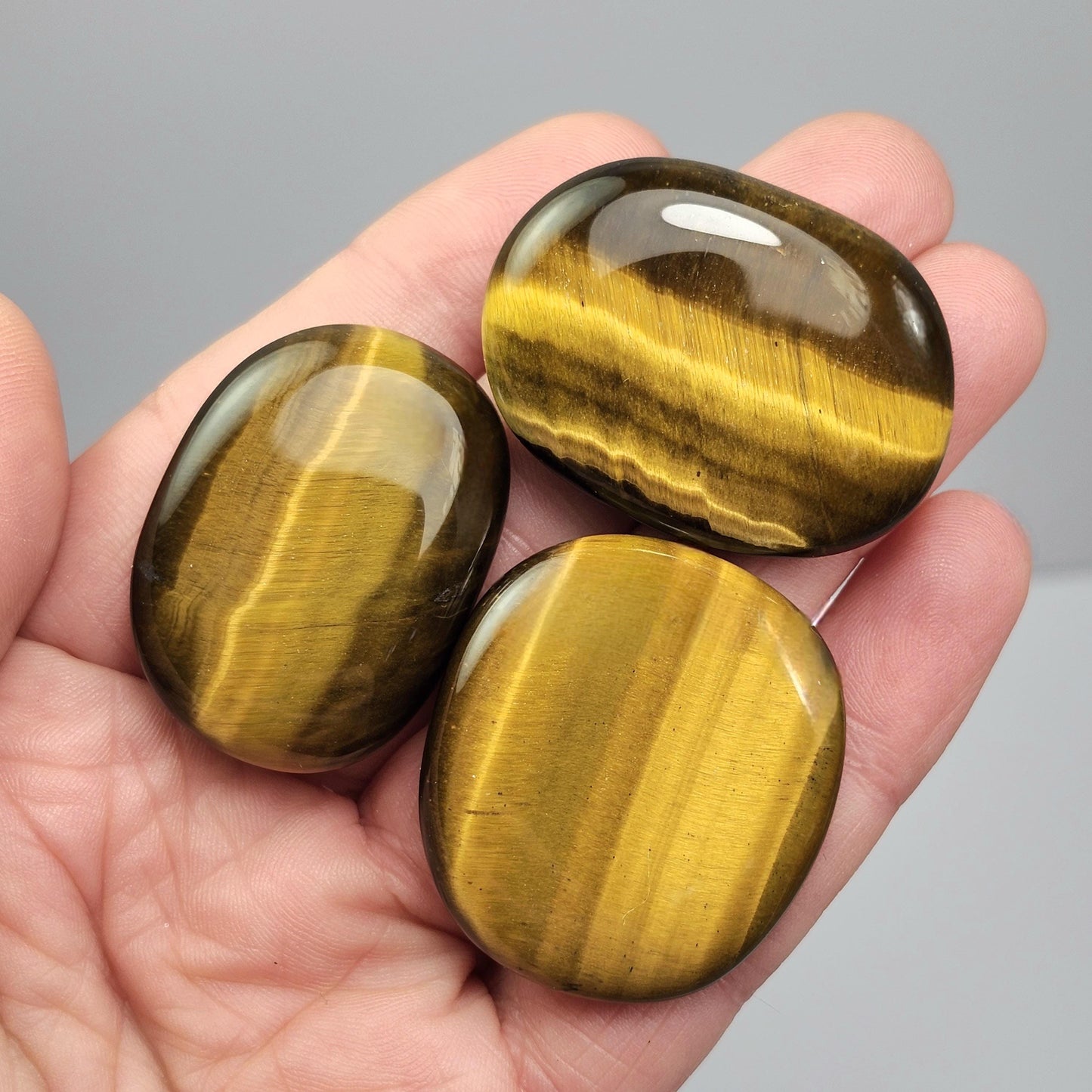 Polished Tiger's Eye Crystal, Tigers Eye Palm Stone