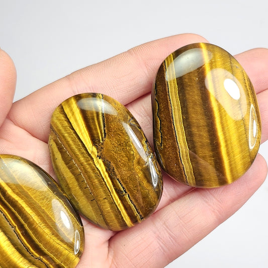 Tiger's Eye Palm Stone, Polished Tigers Eye Crystal