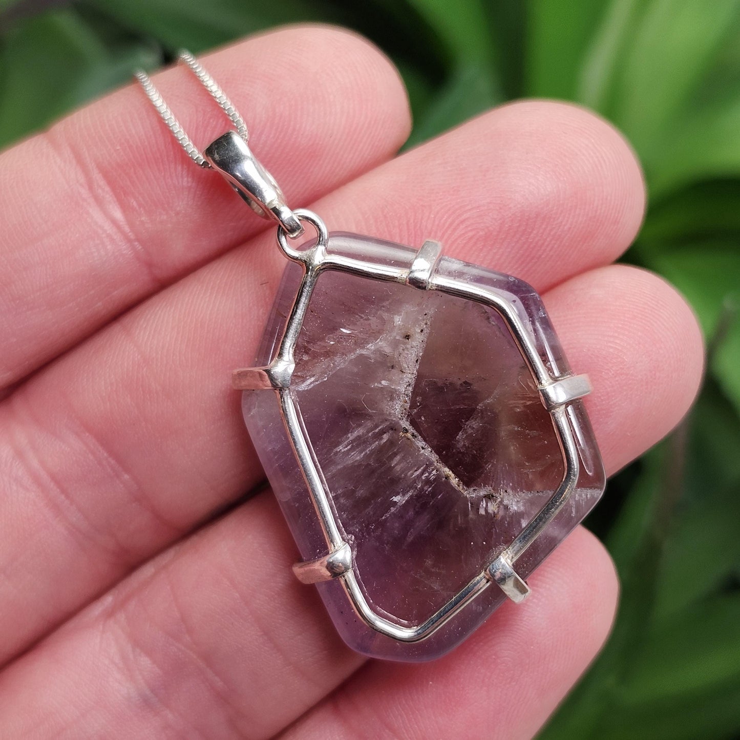 Thunder Bay Amethyst Crystal Pendant, Sterling Silver Amethyst Necklace