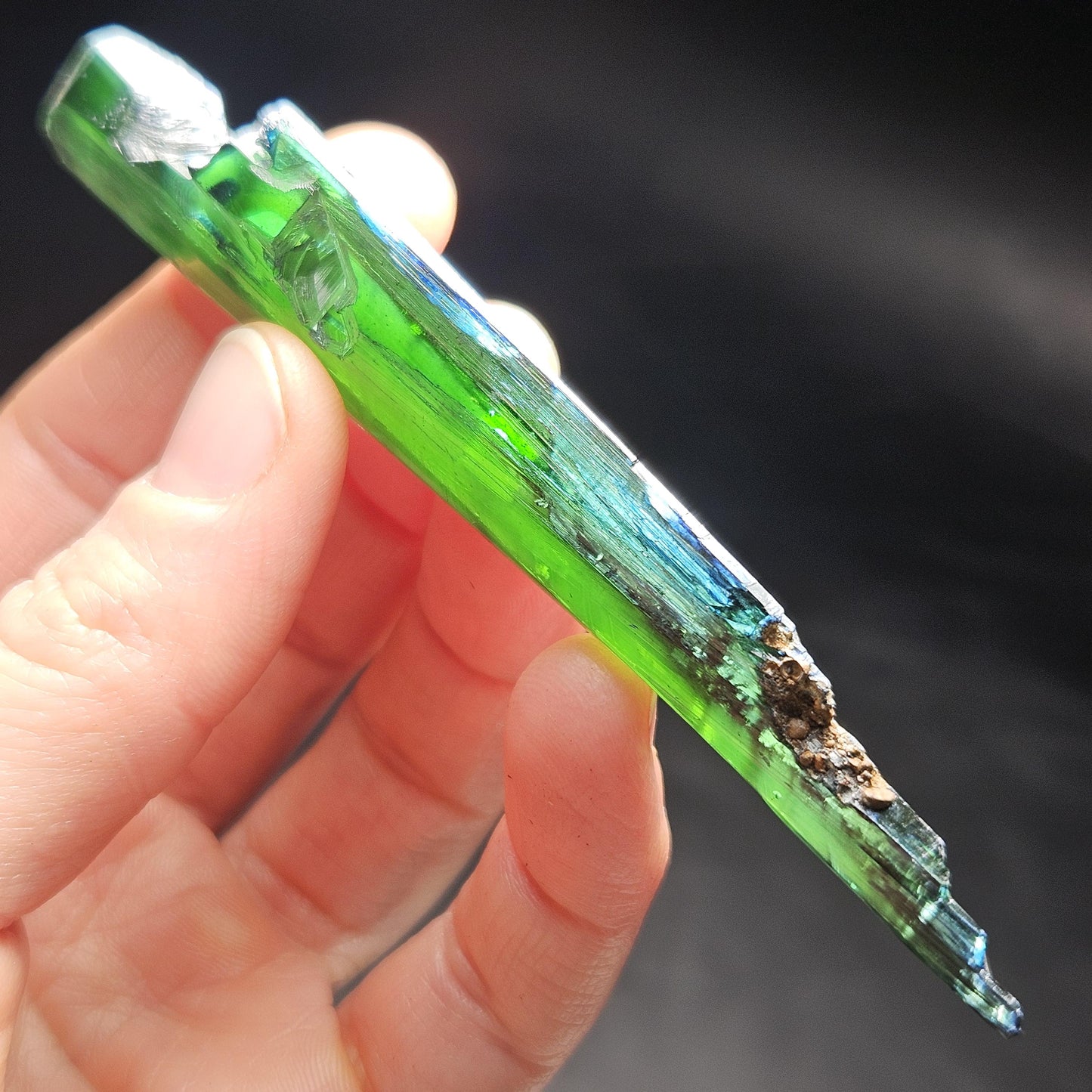 Vivianite Crystal 24.25g, Terminated Vivianite Blade Specimen from Brazil