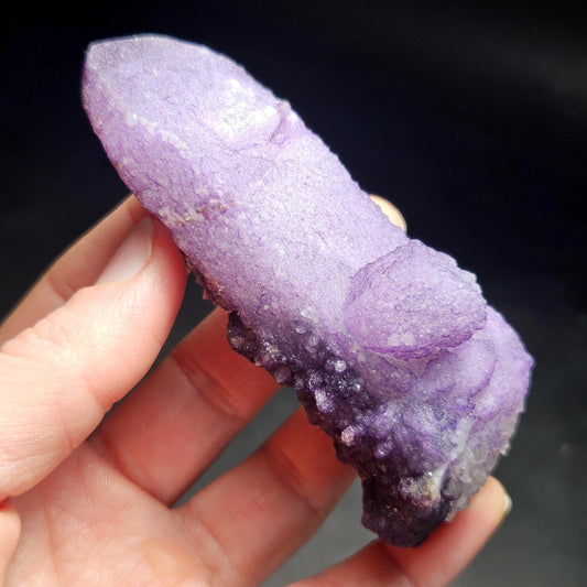 Purple Fluorite on Candle Quartz from Inner Mongolia, 130g