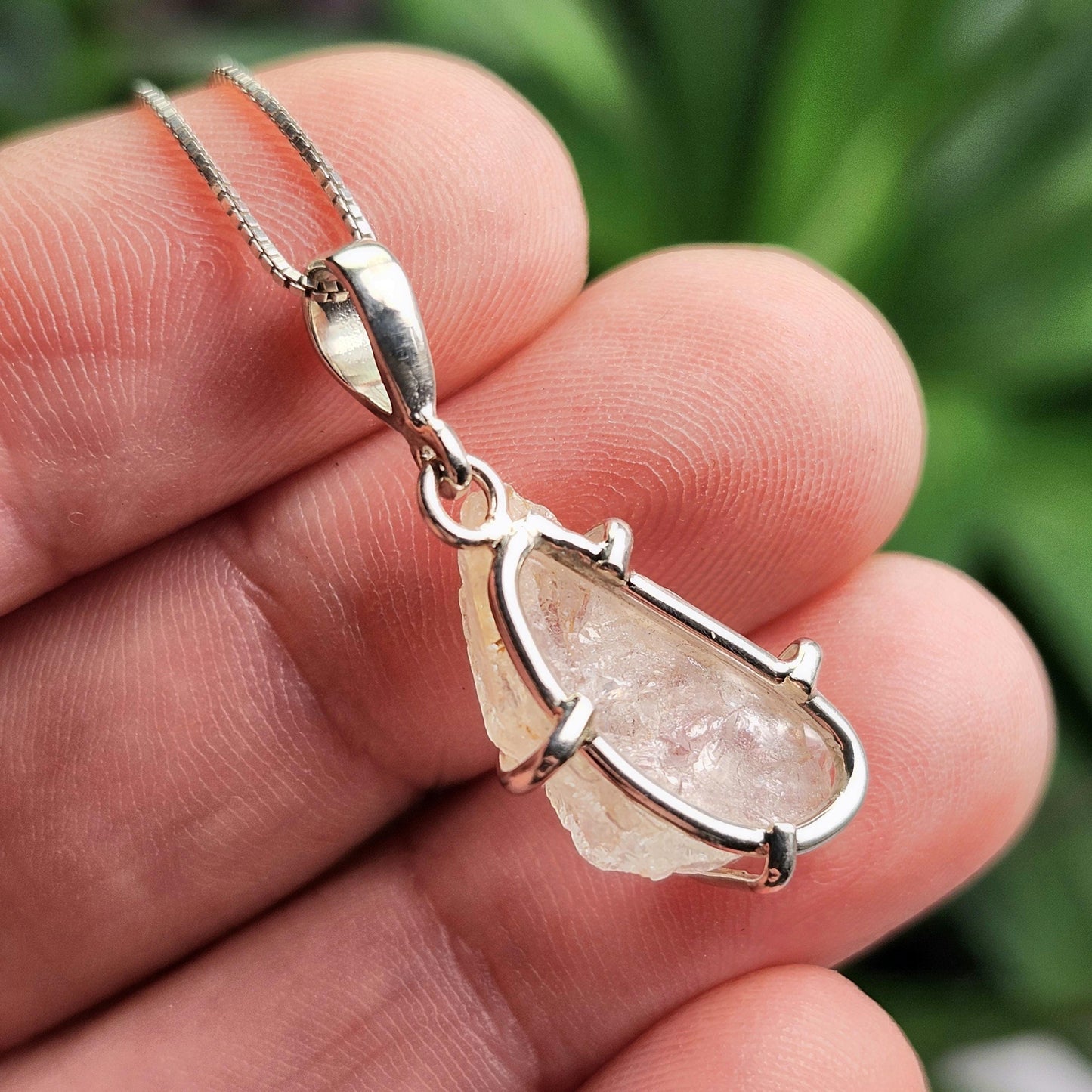 Phenacite Pendant, Nigerian Phenakite Crystal Sterling Silver Necklace